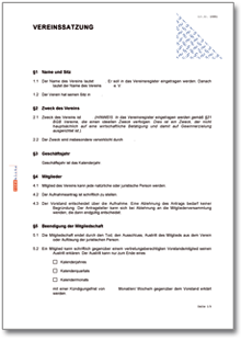Satzung nicht gemeinnütziger Verein Word