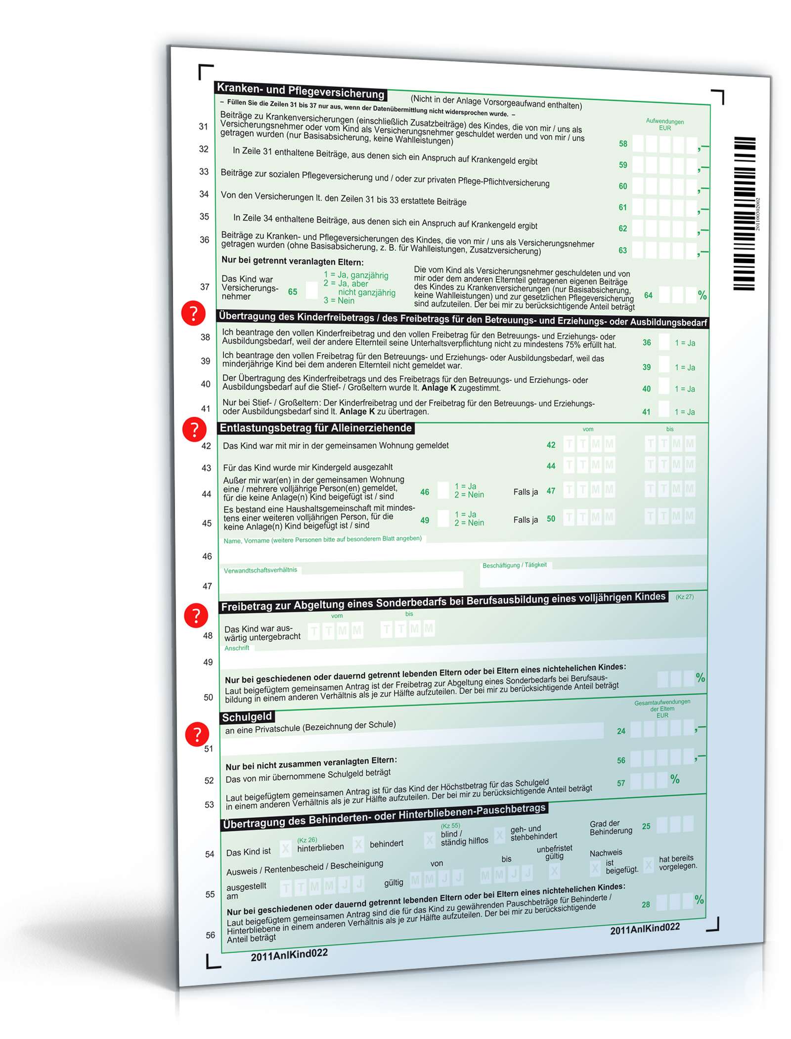Anlage Kind 2011 PDF. Seite: 2