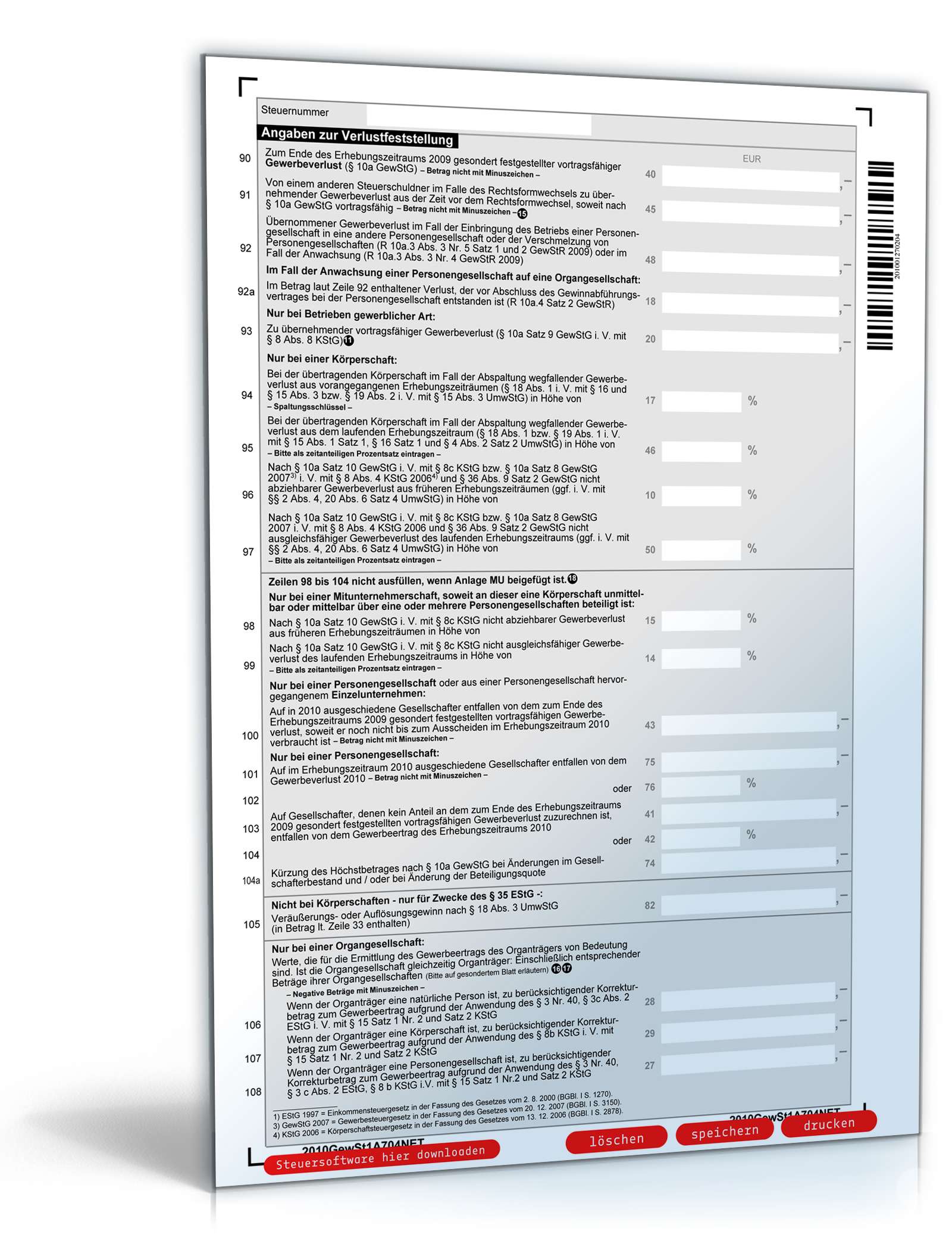 Gewerbesteuererklärung 2010 PDF. Seite: 4