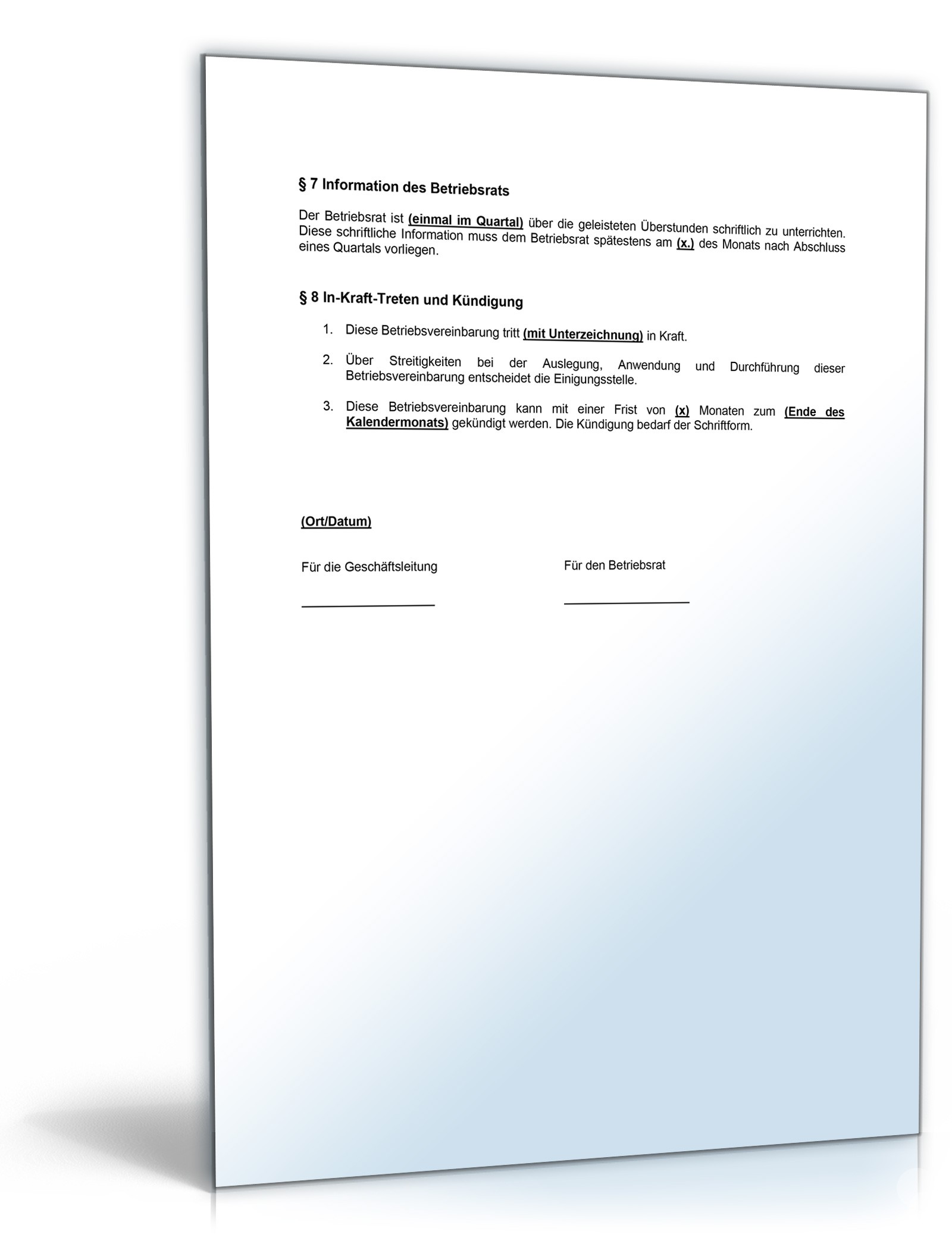 Betriebsvereinbarung verlängerte Arbeitszeit PDF. Seite: 3