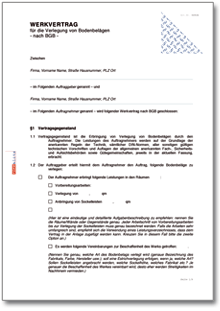 Werkvertrag Verlegung von Bodenbelägen Word