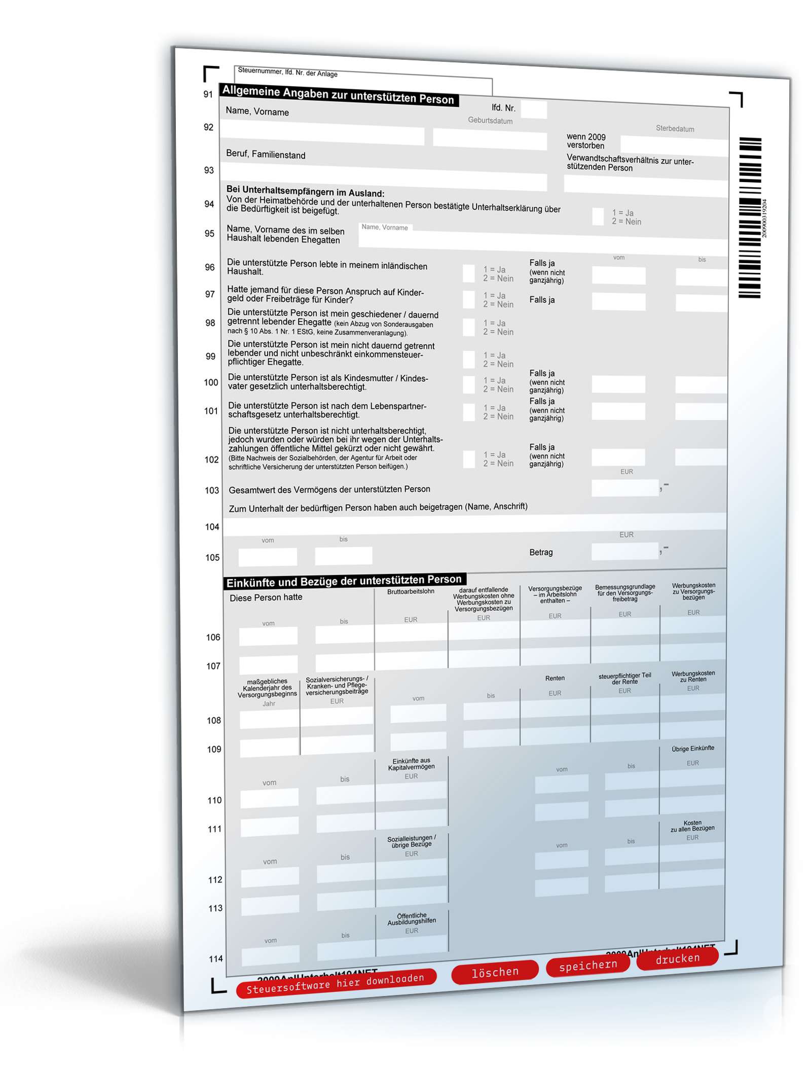 Anlage Unterhalt 2009 PDF. Seite: 4