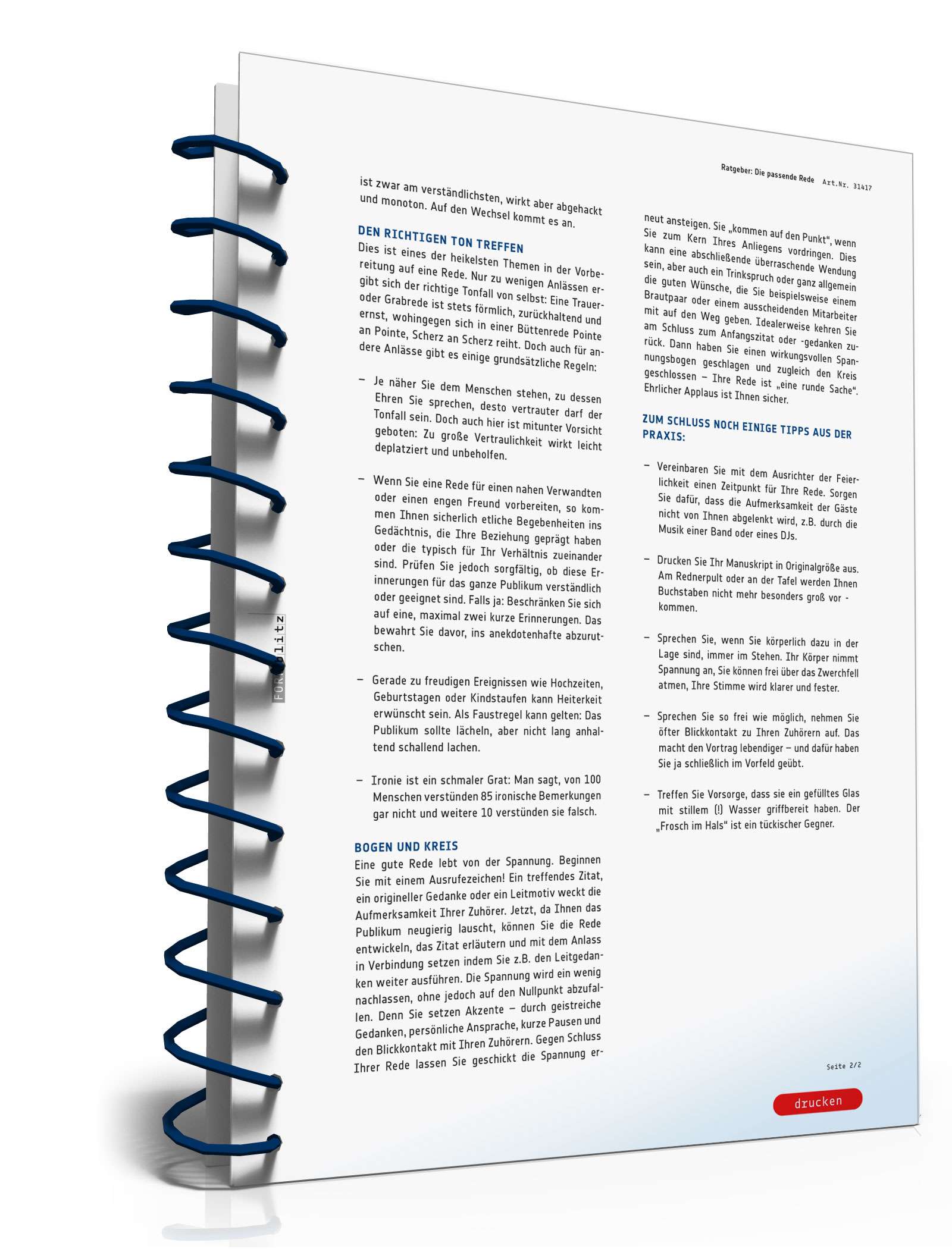 Ratgeber "Die passende Rede" PDF. Seite: 3