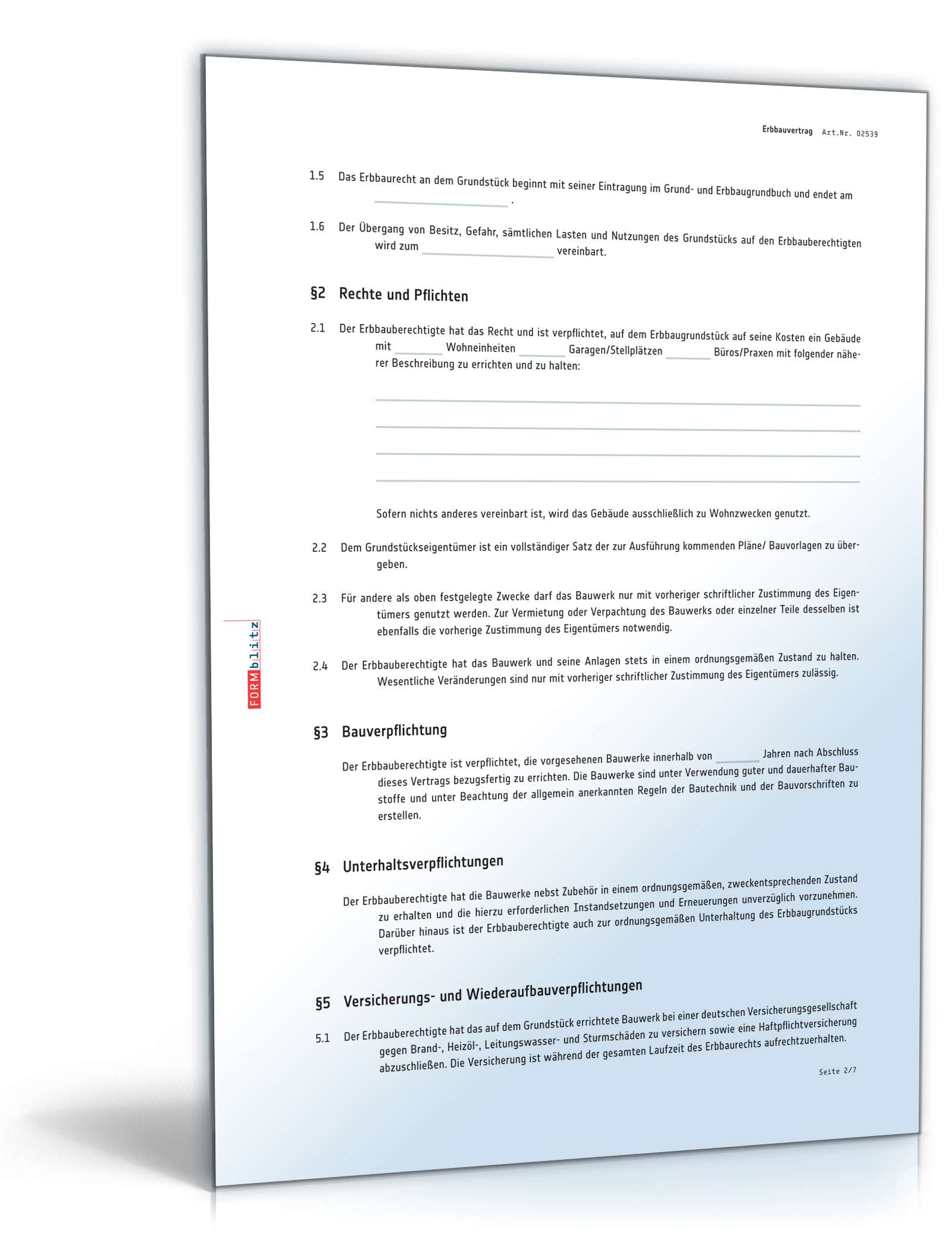 Erbbauvertrag PDF. Seite: 2