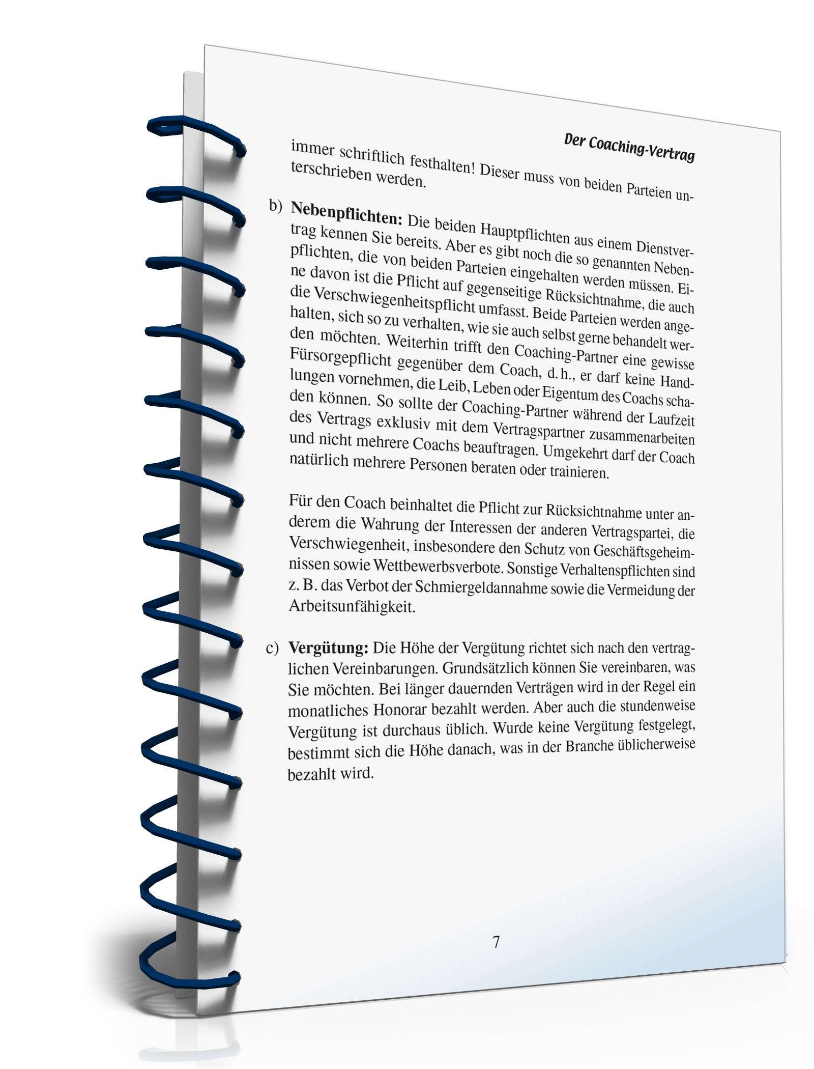 Coaching-Vertrag Ratgeber PDF. Seite: 7