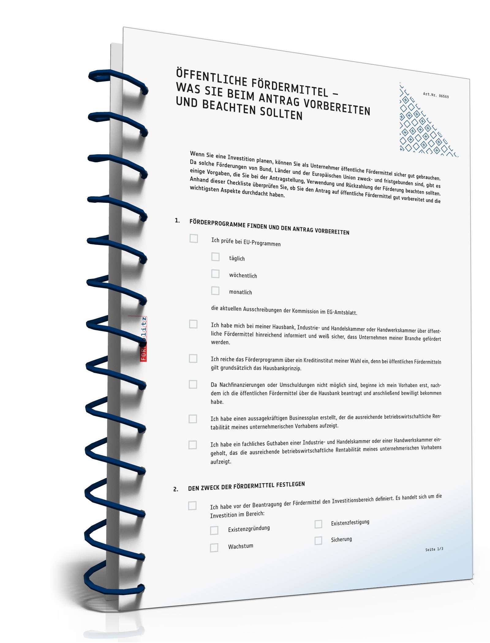 Checkliste Öffentliche Fördermittel PDF