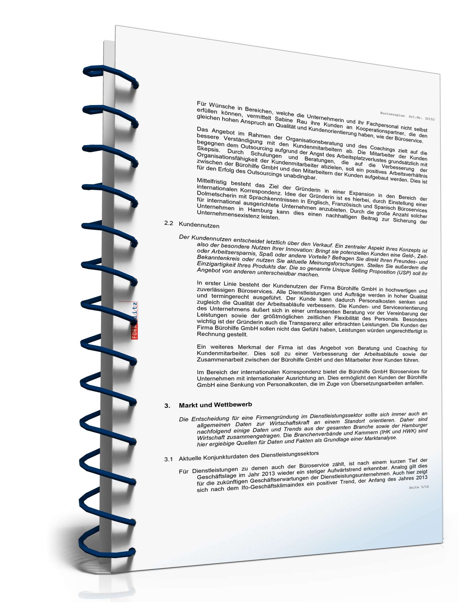 Businessplan Büroservice Excel. Seite: 5