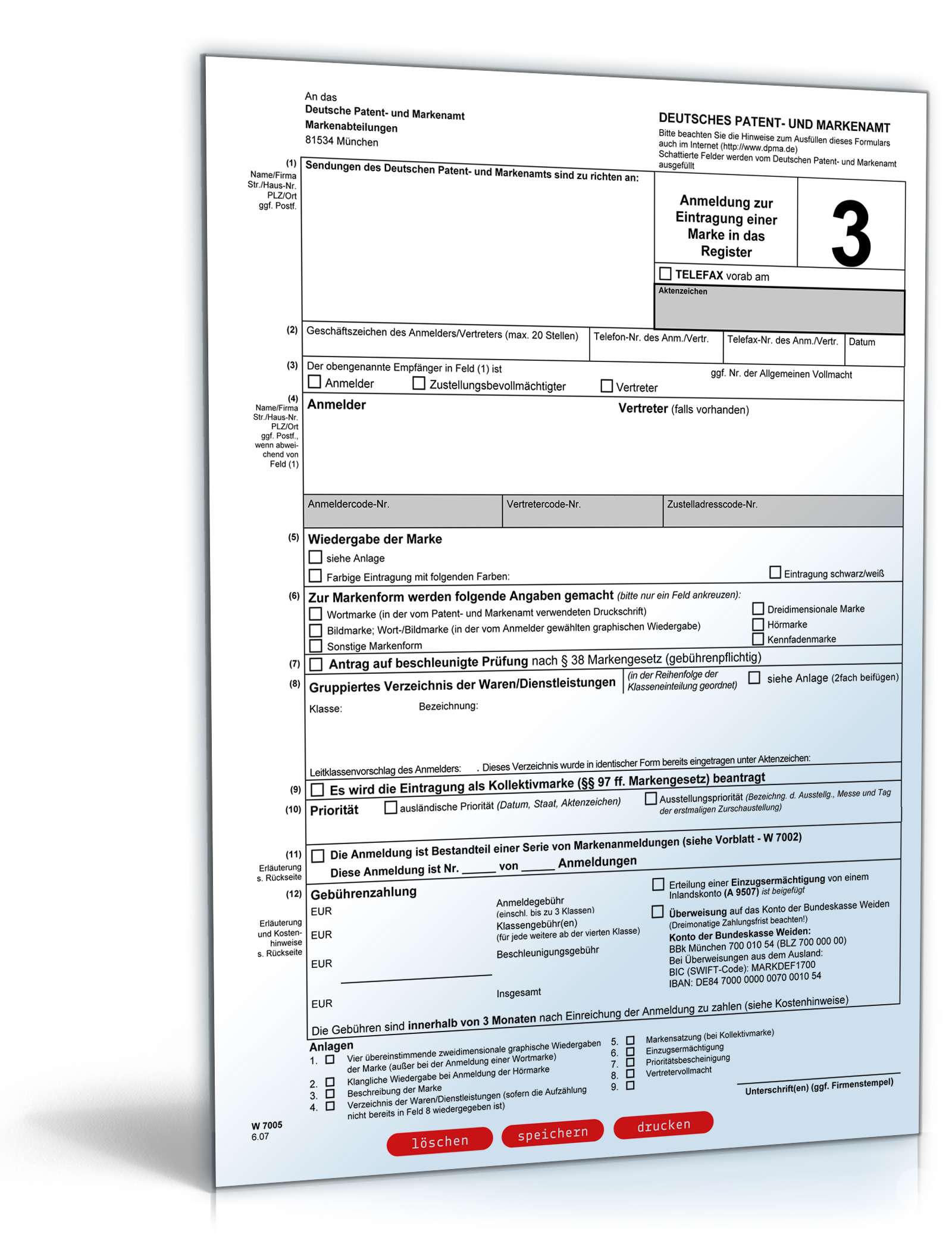 Anmeldung einer Marke beim Patent- und Markenamt PDF