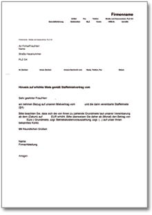 Ankündigung Mieterhöhung Staffelmiete Word