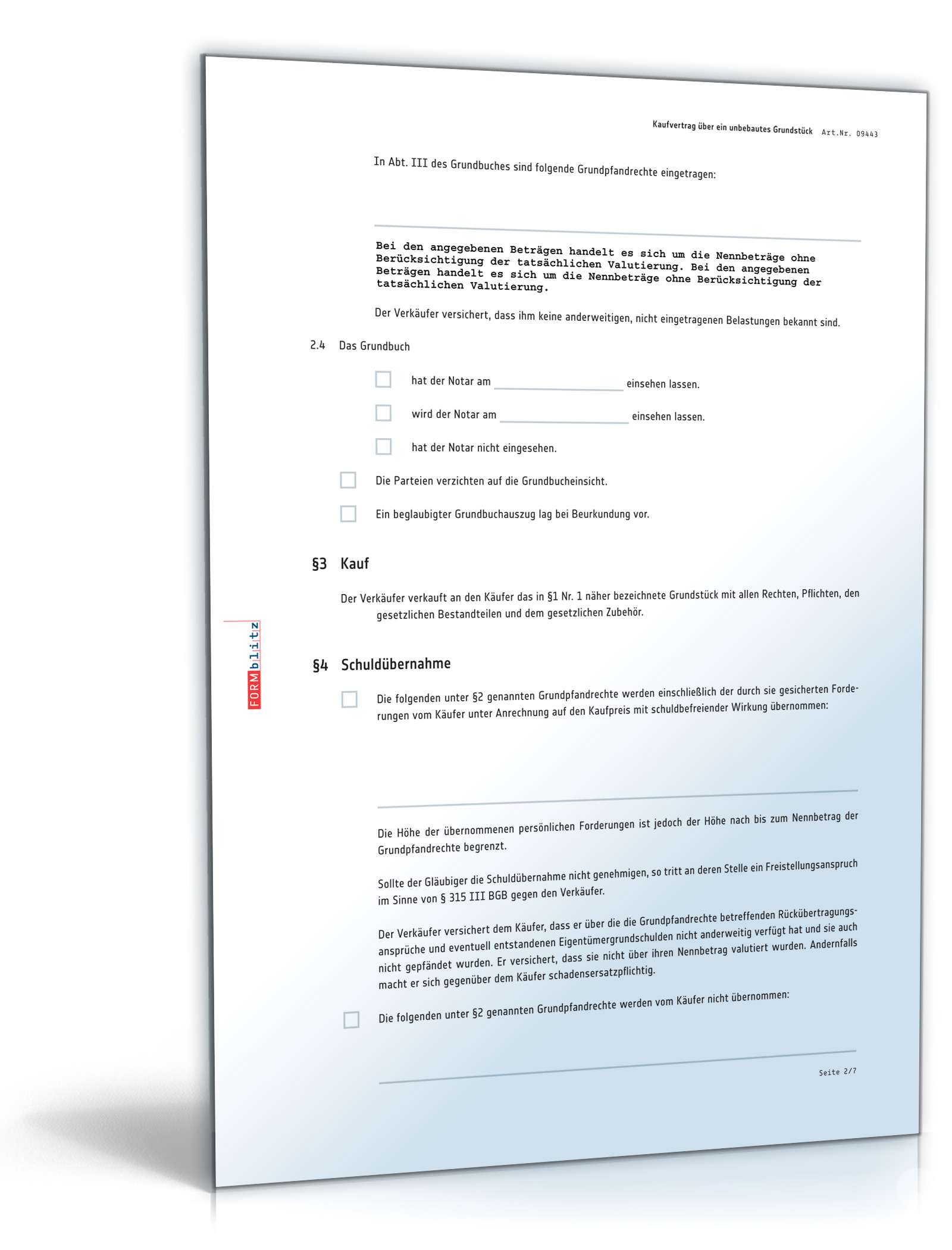 Kaufvertrag unbebautes Grundstück PDF. Seite: 2