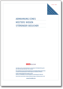 Abmahnung eines Mieters wegen störender Besucher Word