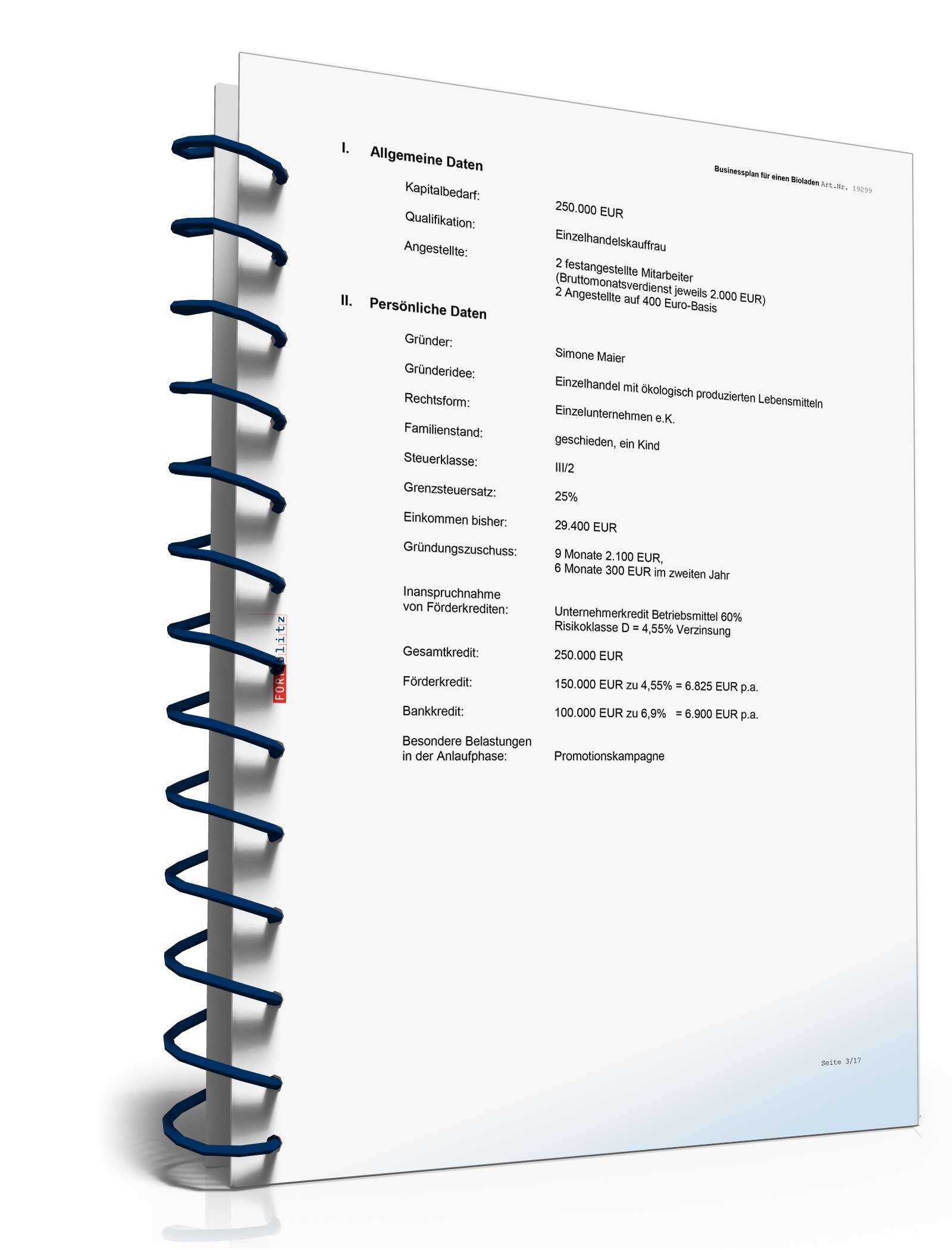 Businessplan Bioladen Excel. Seite: 6