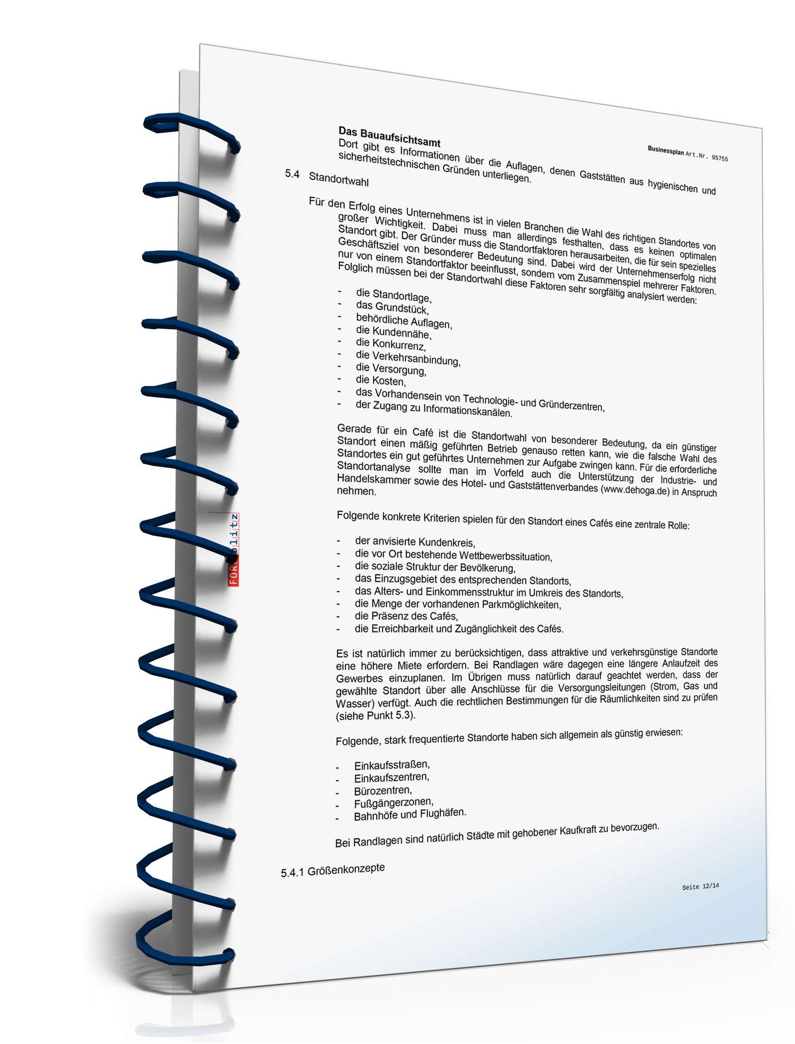 Businessplan Café Excel. Seite: 17