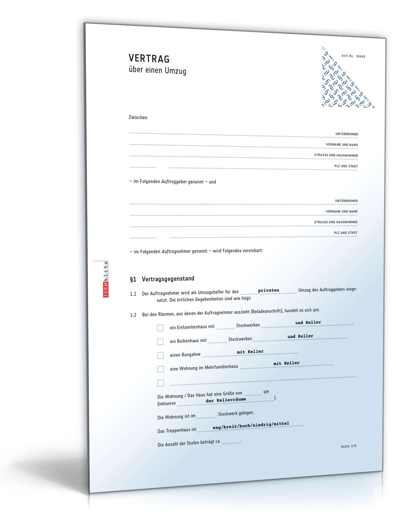 Umzugsvertrag PDF