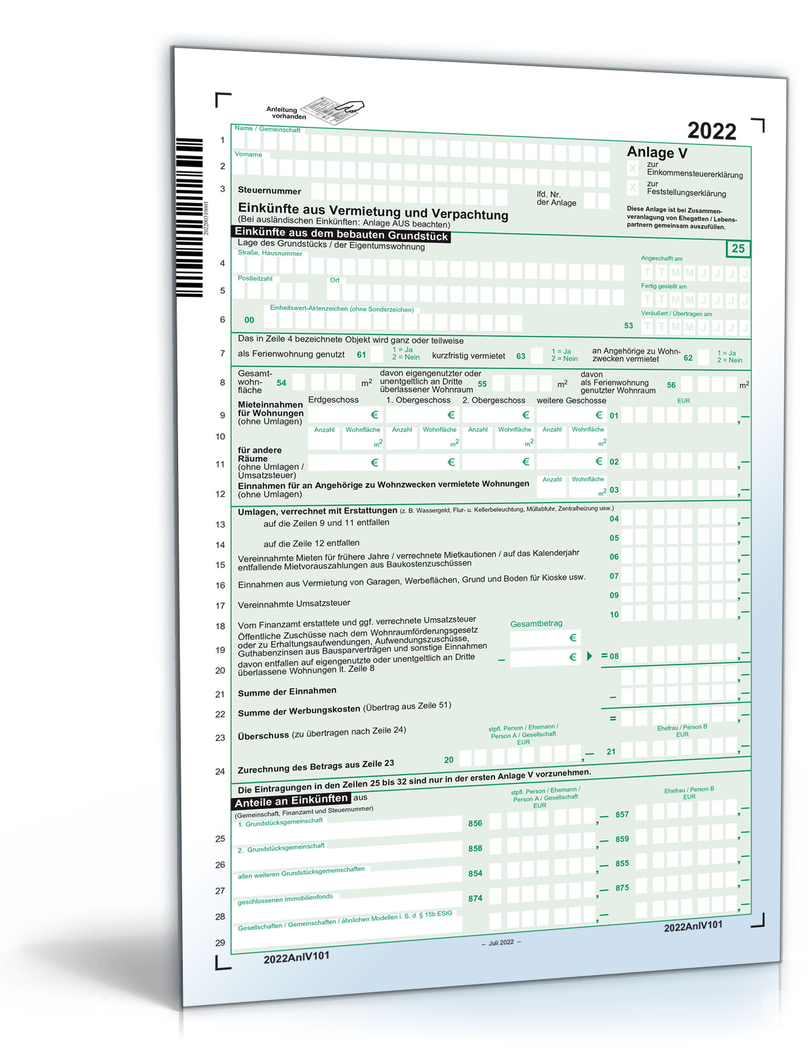 Anlage V Sonstige 2023 PDF