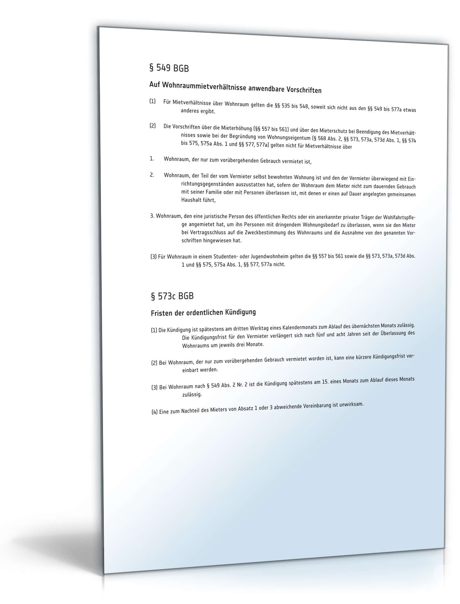 Kündigung Mietvertrag Zimmer fristgemäß PDF. Seite: 2