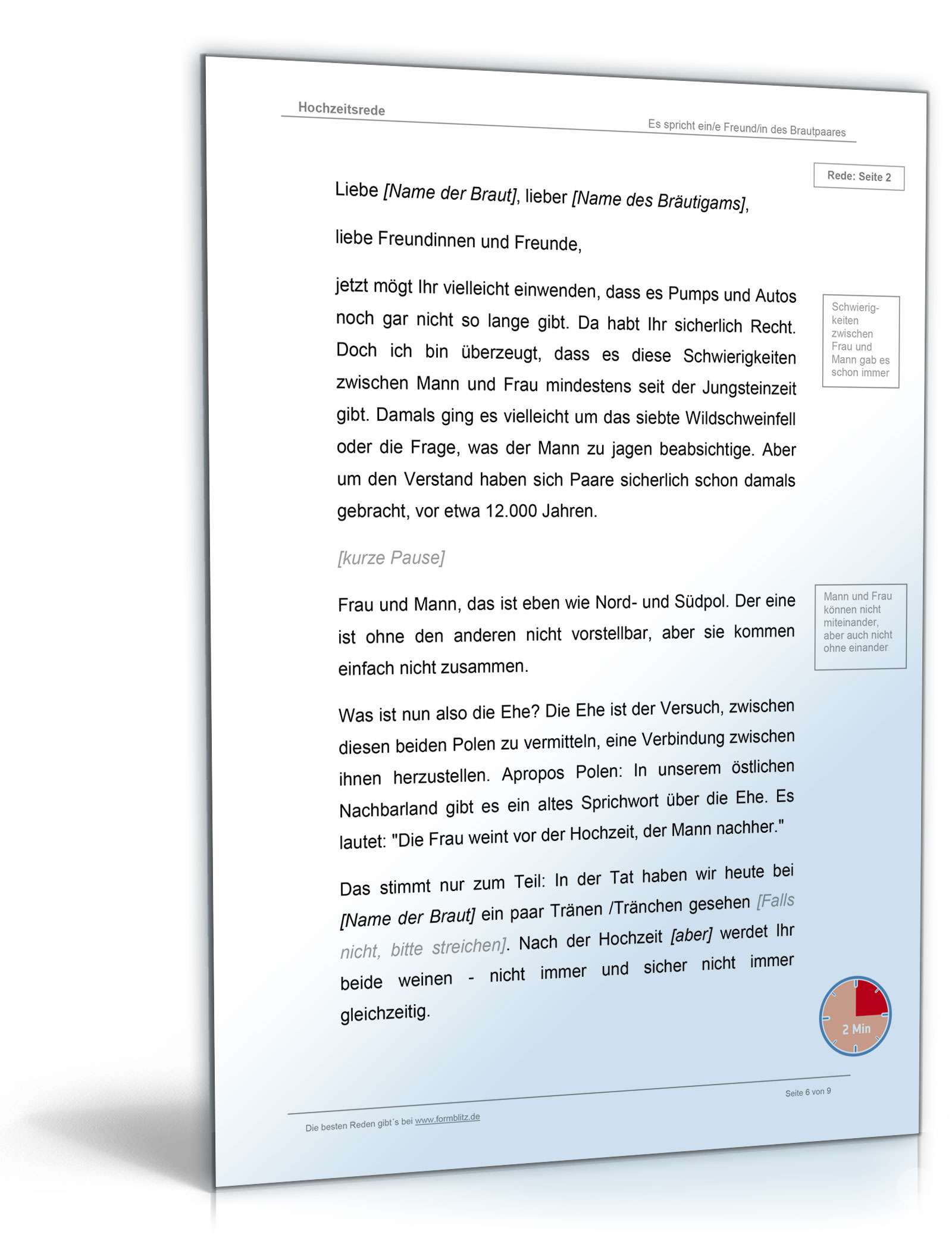 Lustige Hochzeitsrede Word. Seite: 6