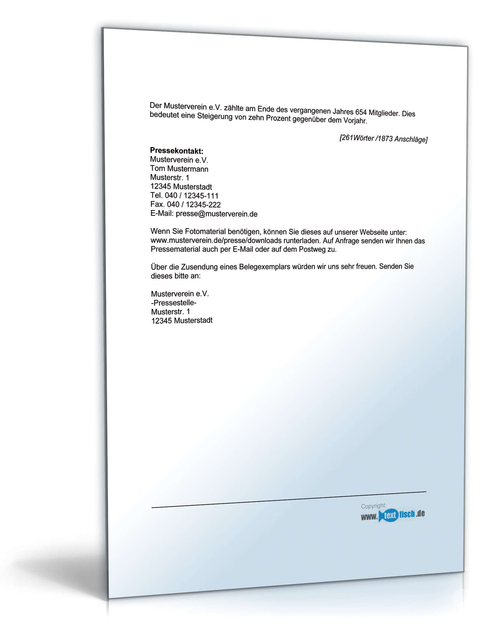 Pressemitteilung Jubiläum eines Sportvereins  PDF. Seite: 2