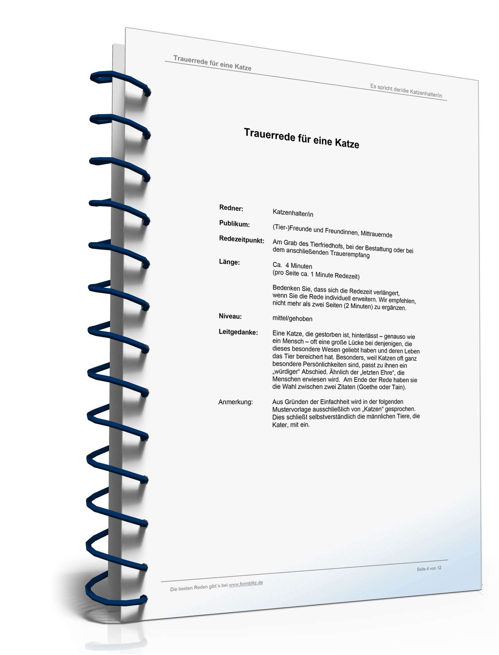 Trauerrede für eine Katze Word. Seite: 4