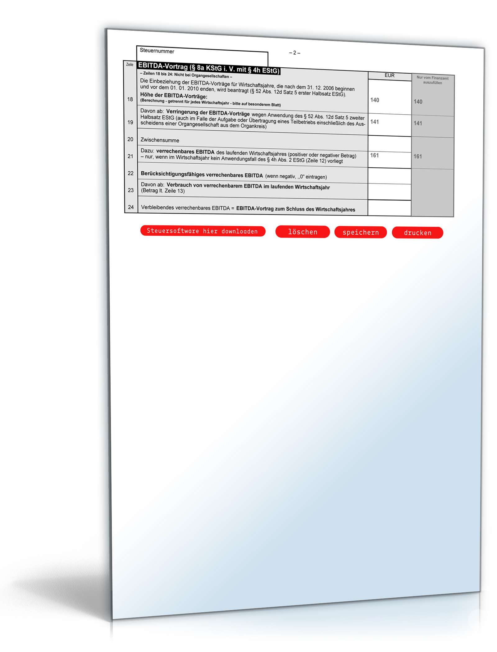 Anlage Zinsschranke (KSt) 2010  PDF. Seite: 2