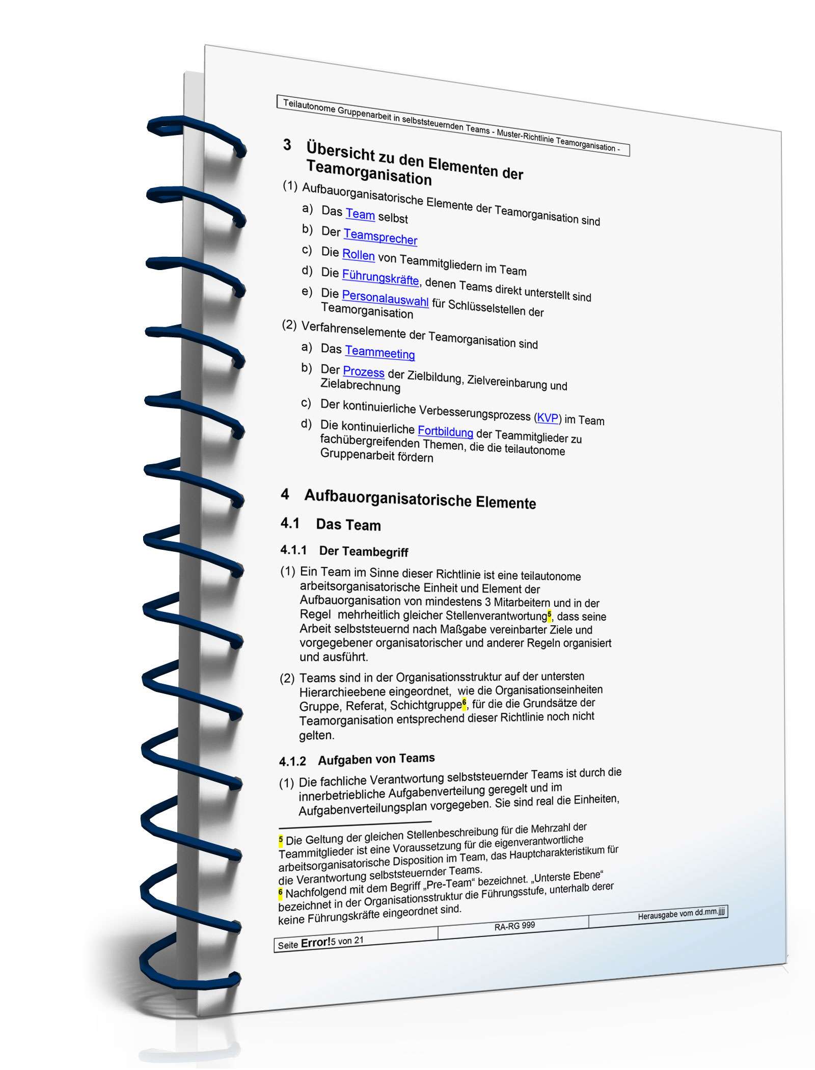 Teilautonome Gruppenarbeit in selbststeuernden Teams Word. Seite: 5