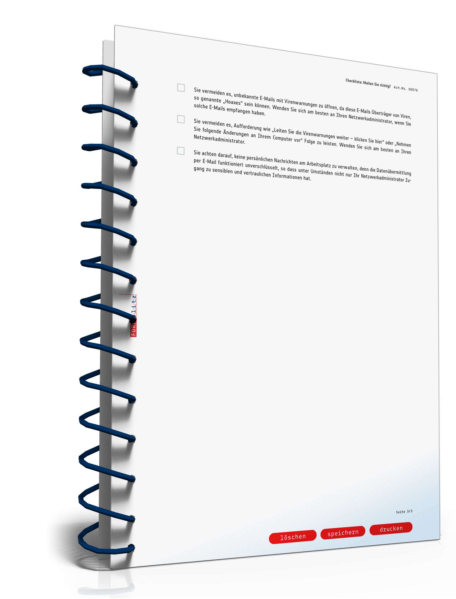 Checkliste E-Mail-Knigge Business PDF. Seite: 3