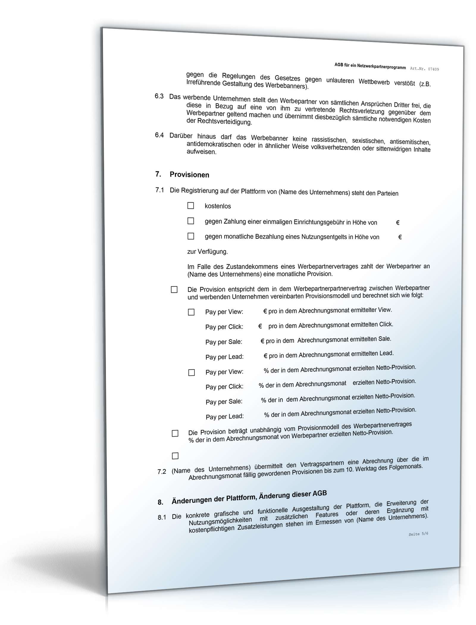 AGB Werbepartner-Netzwerk Word. Seite: 5