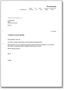 Bitte Informationen Online-Banking Word