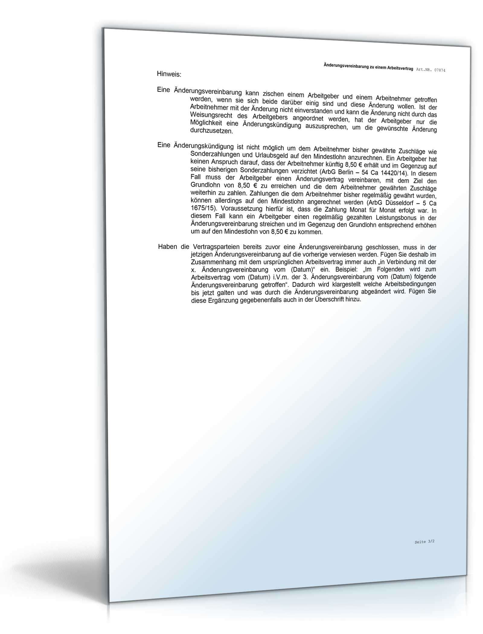 Änderungsvereinbarung Tantieme Word. Seite: 4