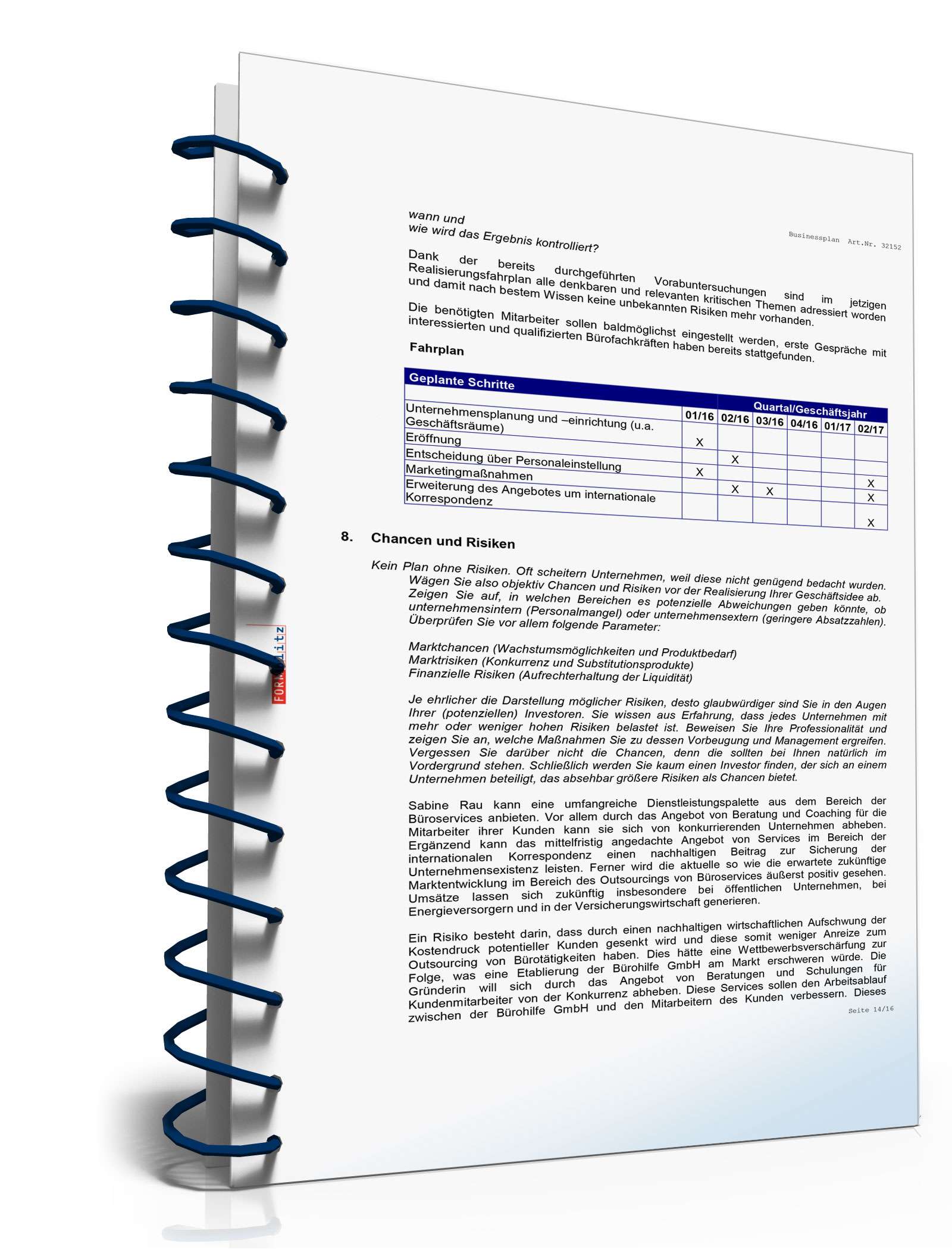 Businessplan Büroservice Excel. Seite: 14
