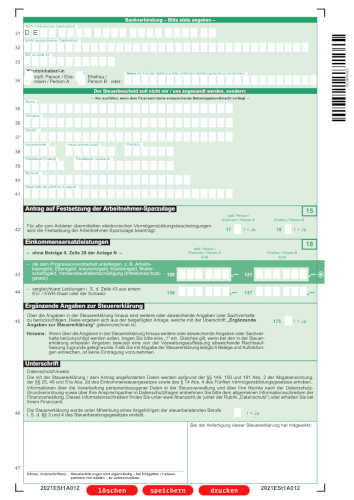 Mantelbogen Einkommensteuererklärung 2021 PDF. Seite: 2