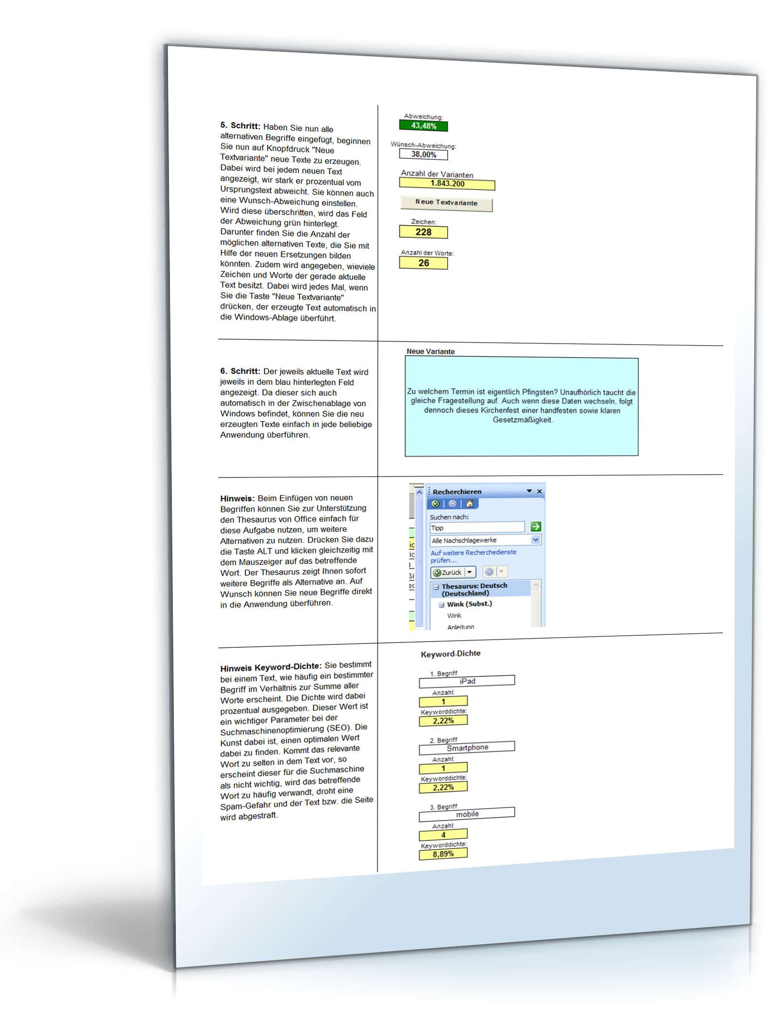 Artikel Spinning unter Excel Excel. Seite: 4