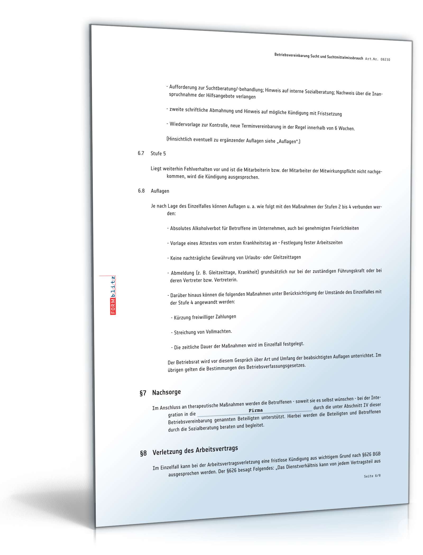 Betriebsvereinbarung Sucht und Suchtmittelmissbrauch PDF. Seite: 6