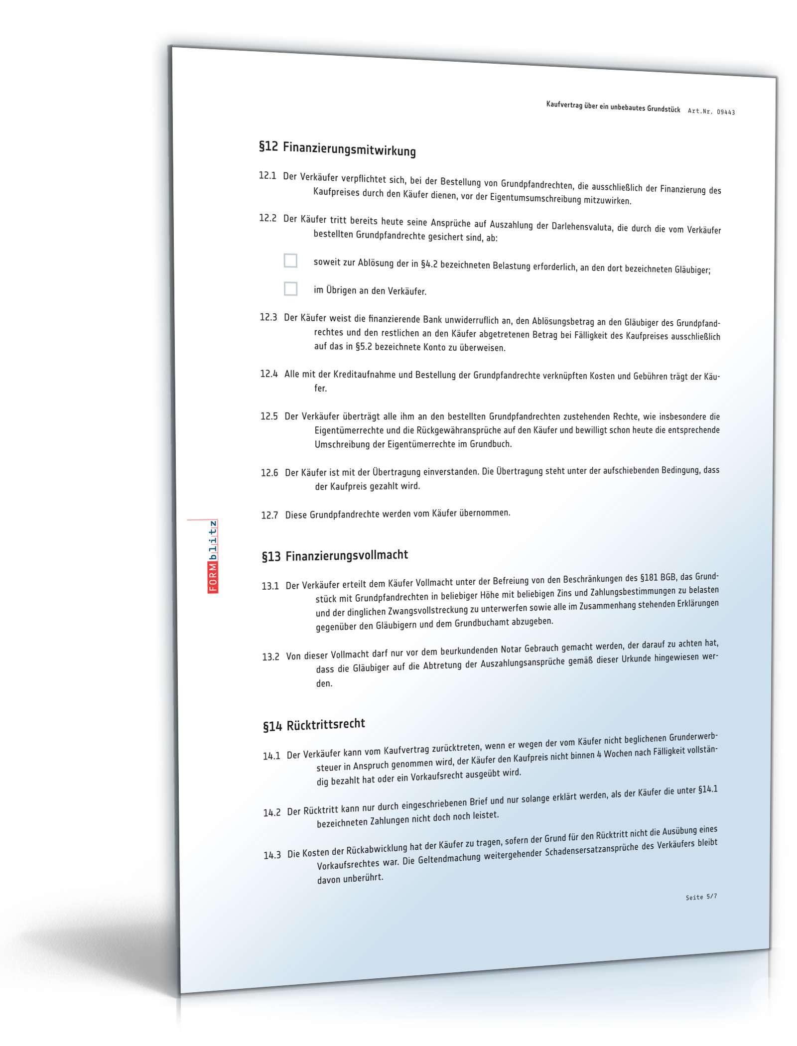 Kaufvertrag unbebautes Grundstück PDF. Seite: 5