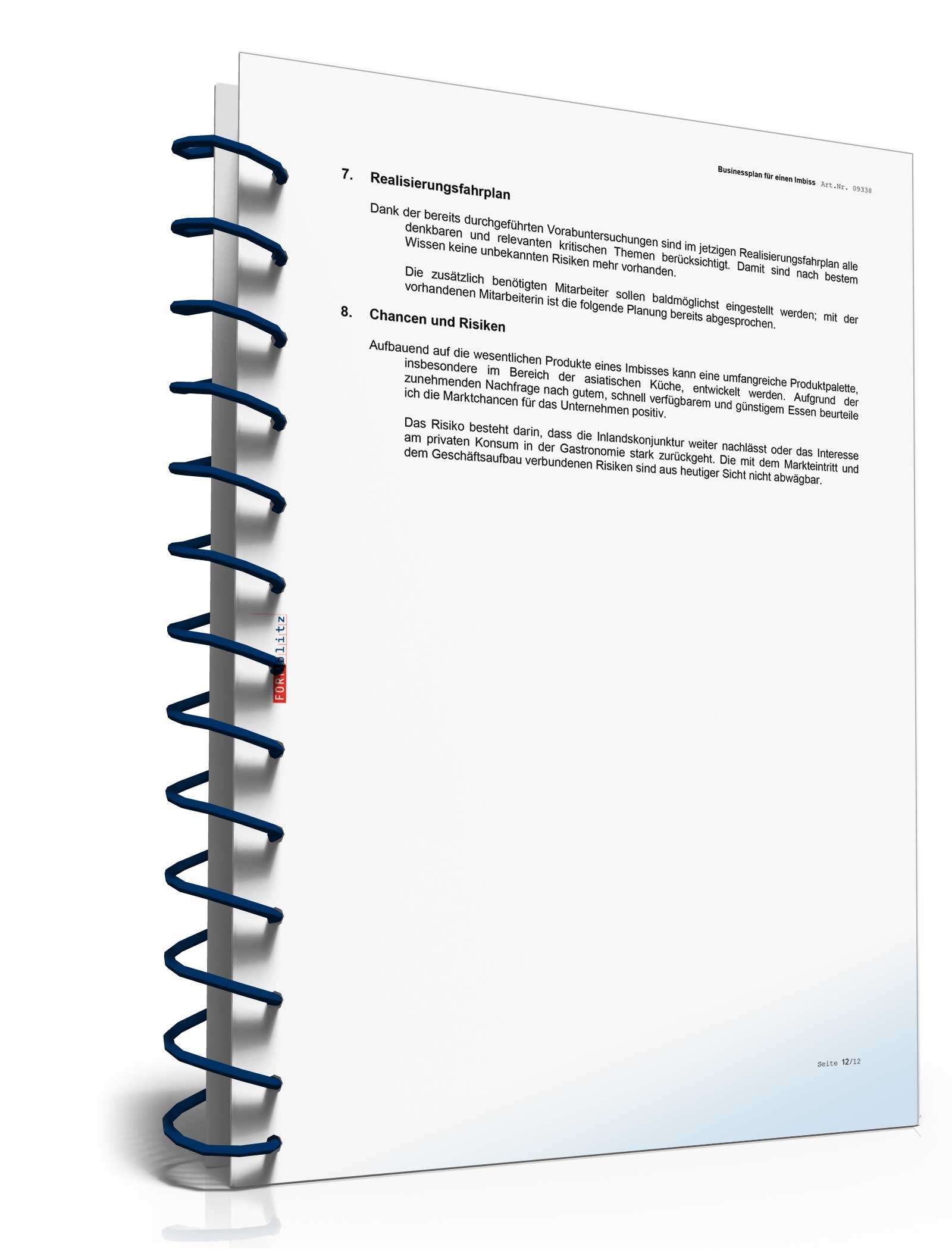 Businessplan Imbiss Excel. Seite: 15