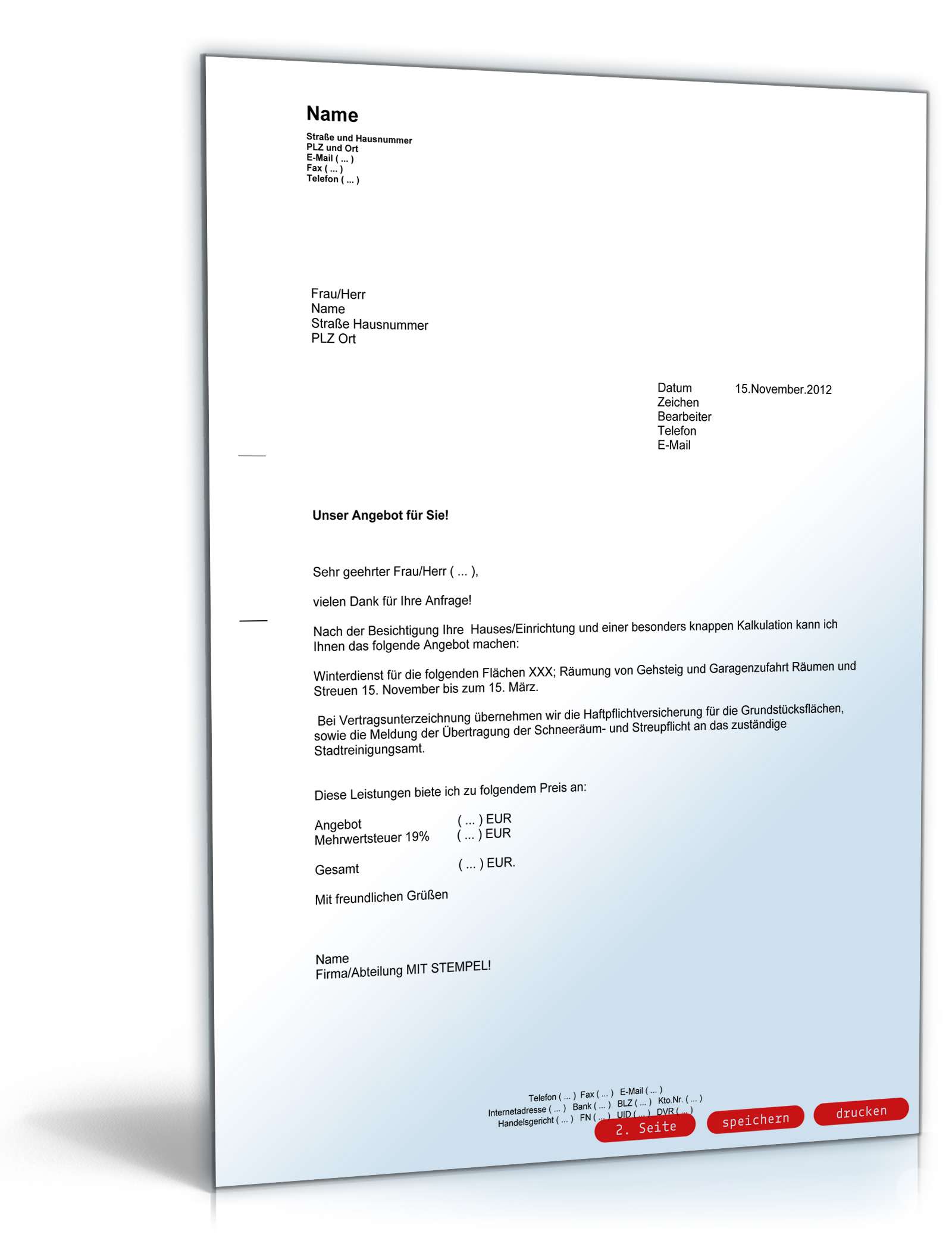 Angebot Dienstleistung PDF