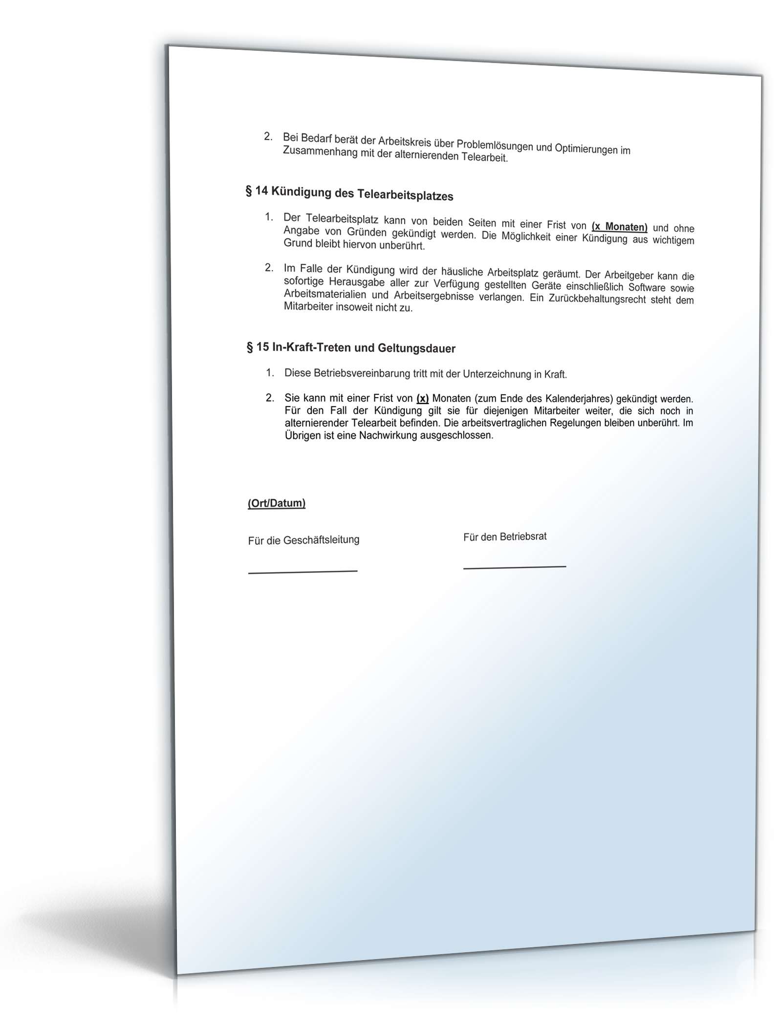 Betriebsvereinbarung alternierende Telearbeit PDF. Seite: 5