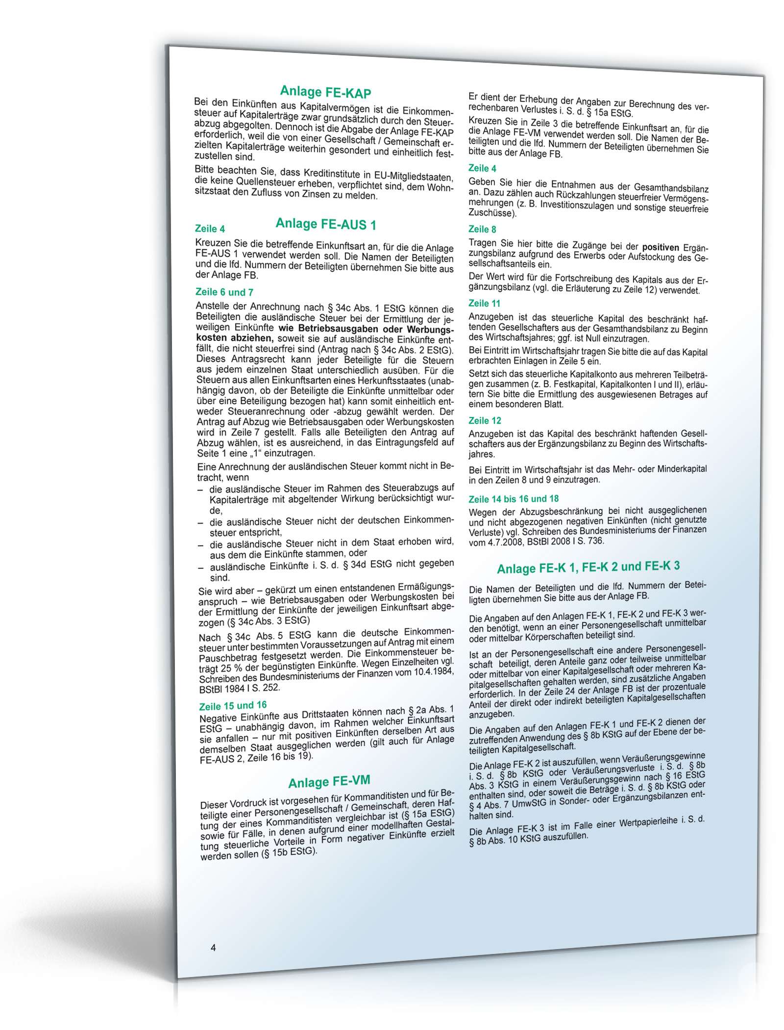 Anleitung zur Feststellung der Einkommensbesteuerung 2012 PDF. Seite: 4