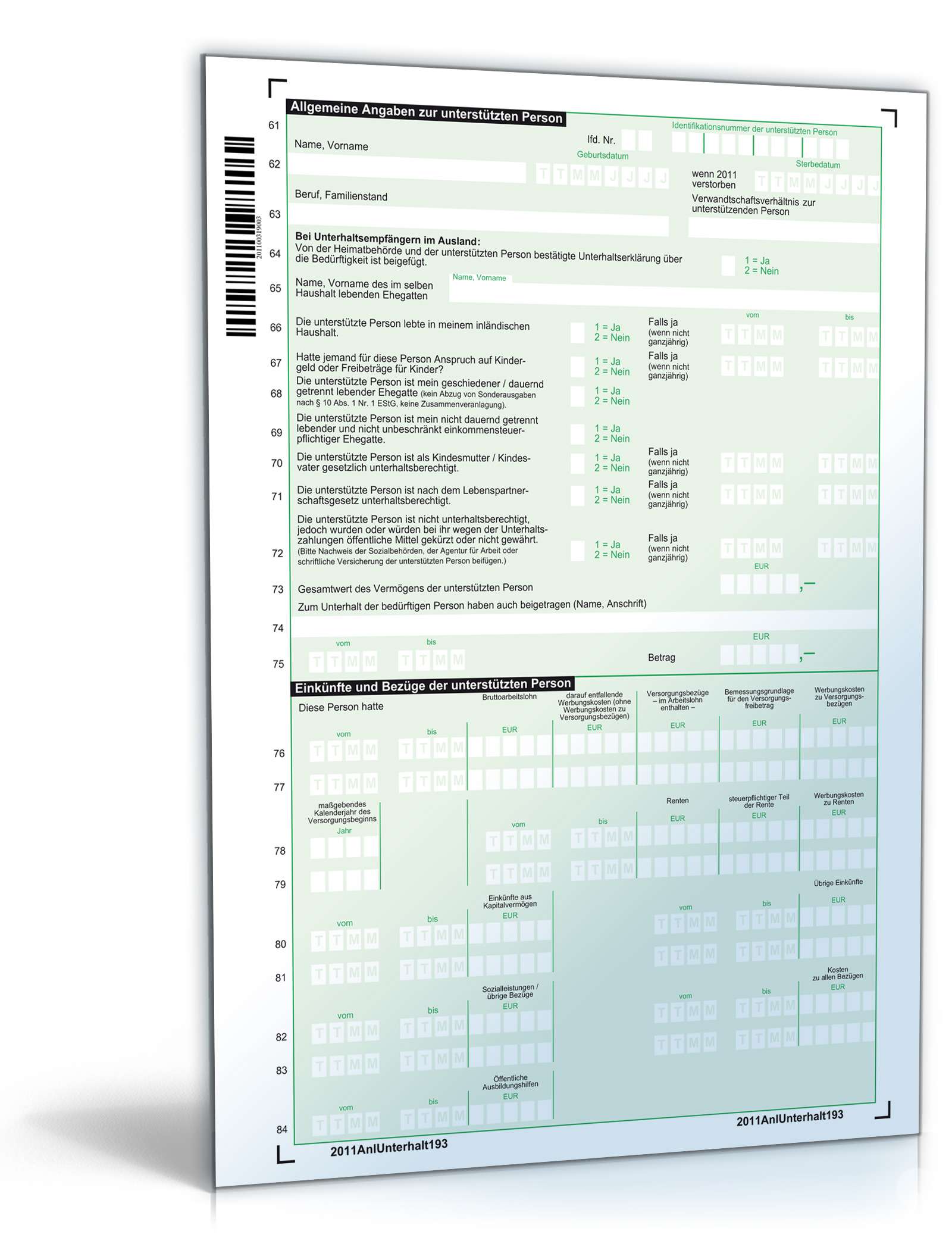 Anlage Unterhalt 2011 PDF. Seite: 3