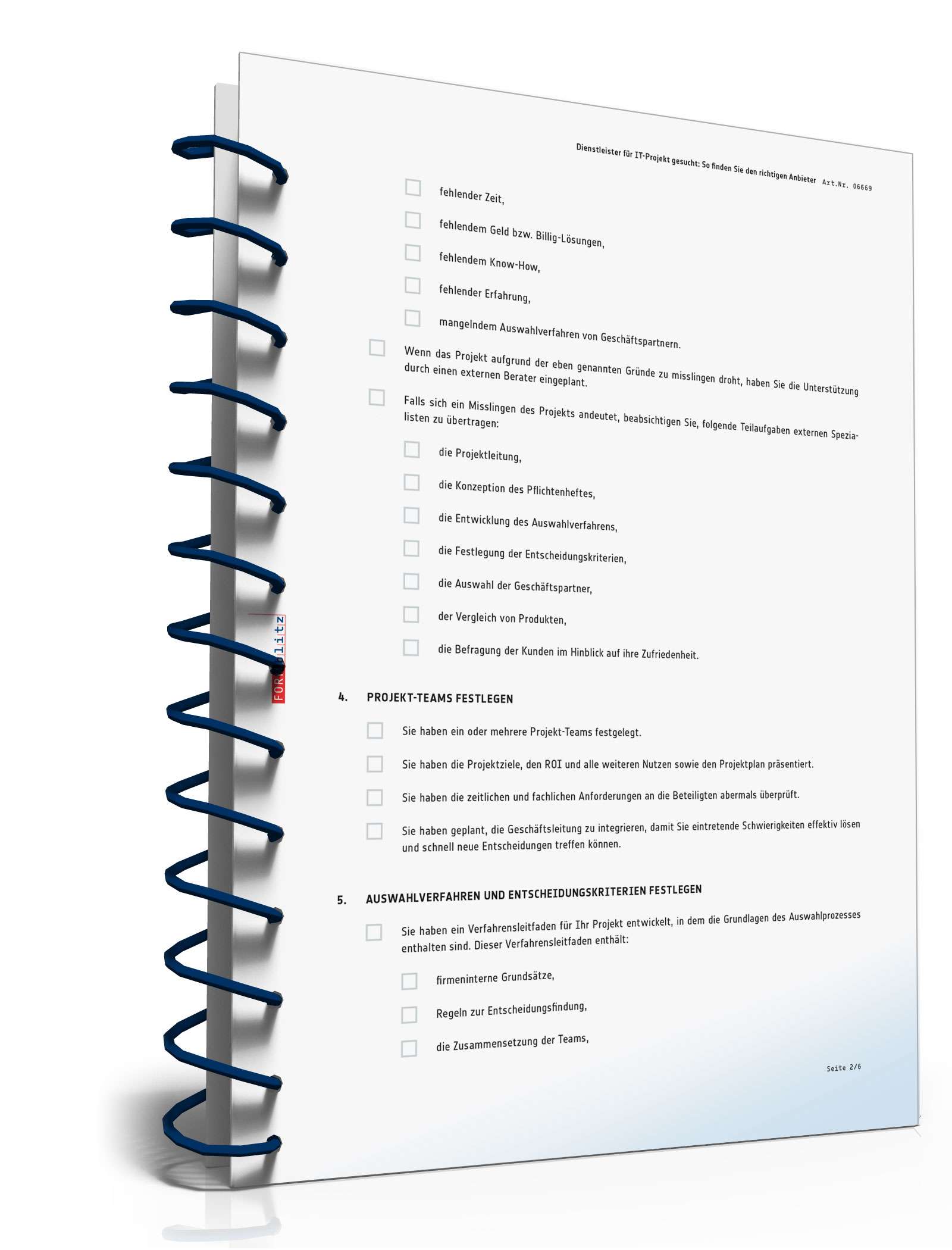 Checkliste Suche Dienstleister IT-Projekt PDF. Seite: 2