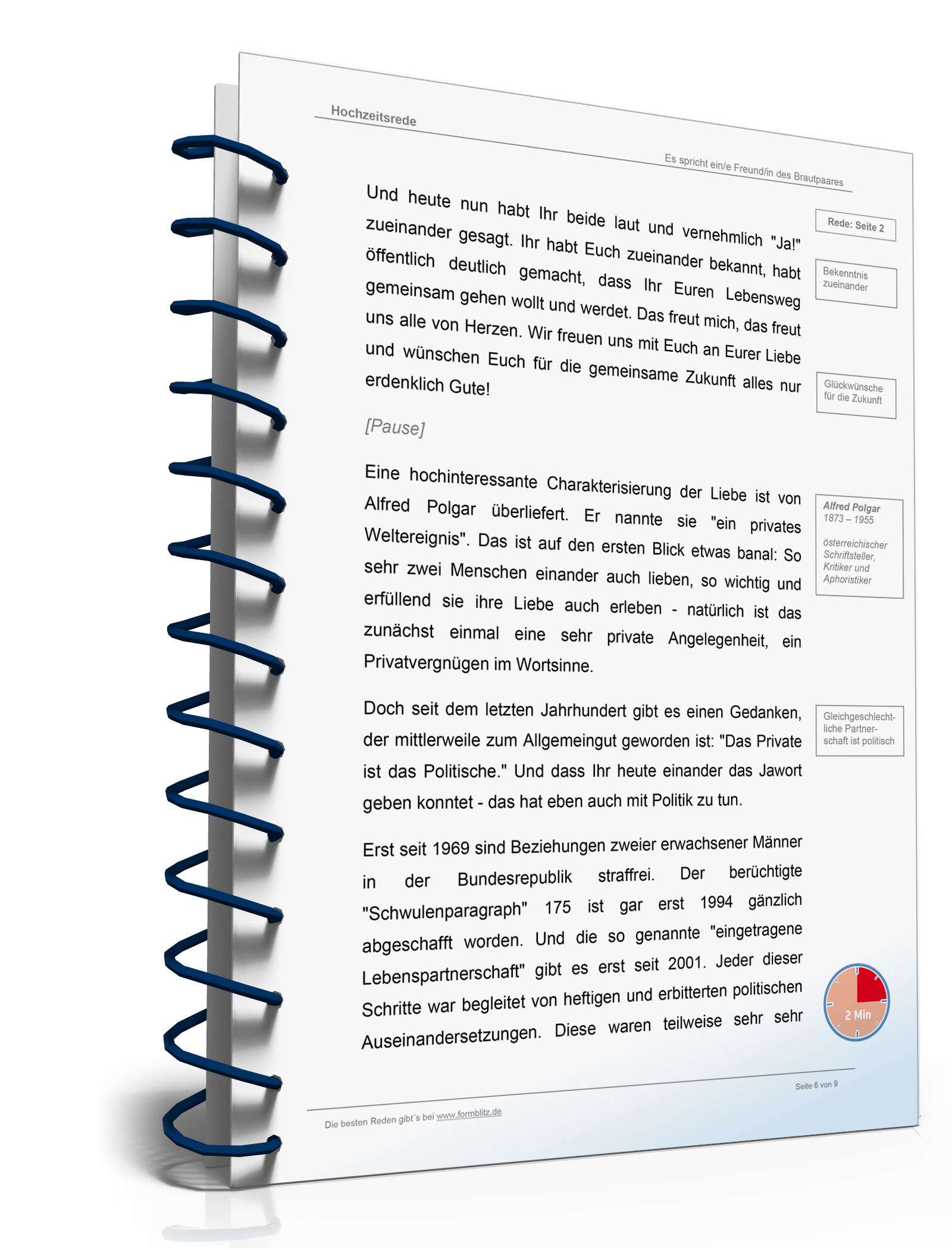 Rede zur Eintragung einer Lebenspartnerschaft Word. Seite: 6
