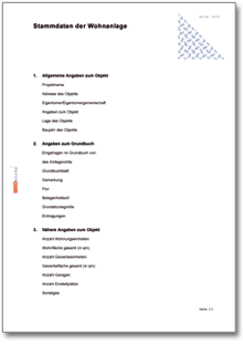 Stammdaten Wohnanlage Word