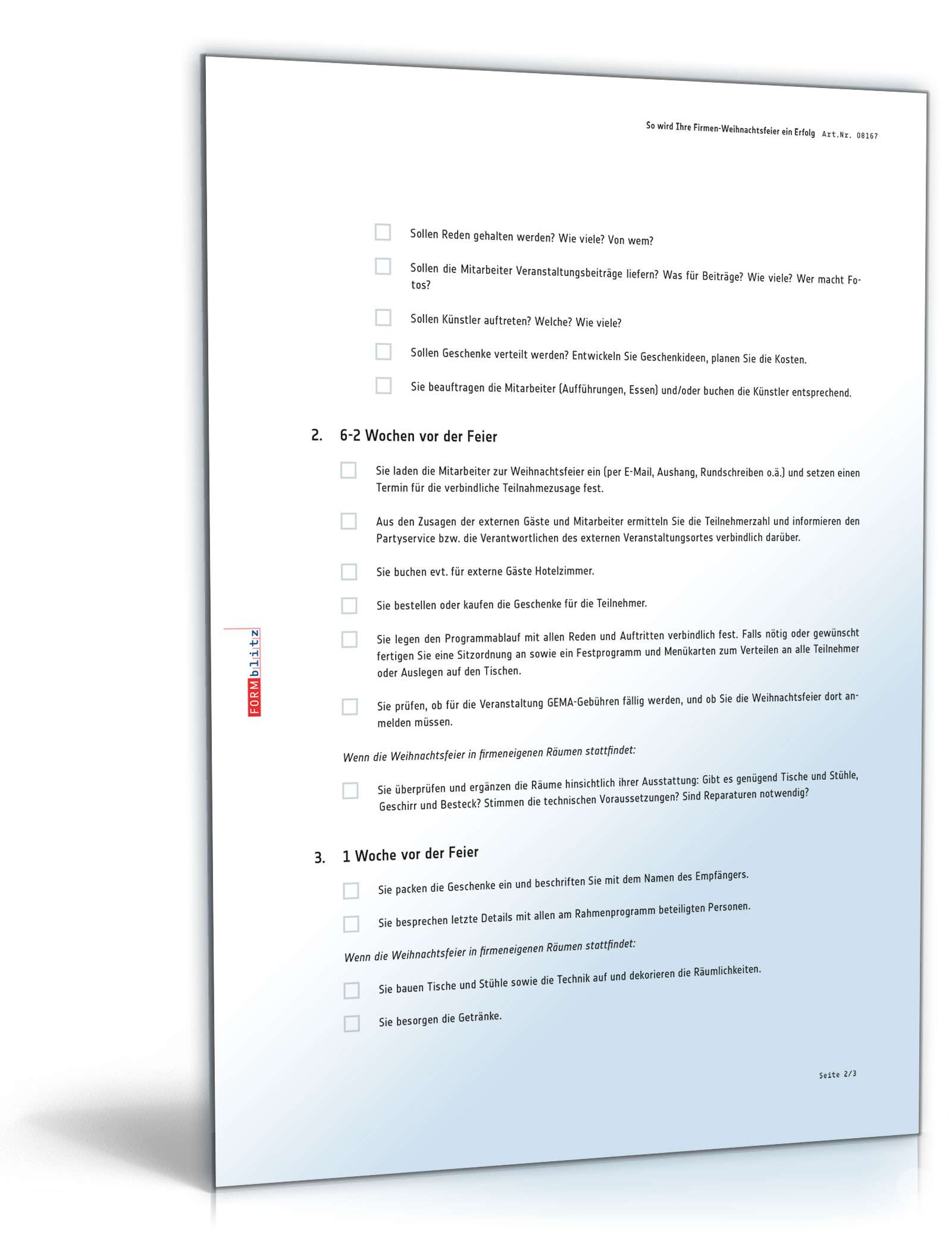 Das Weihnachtsfeier-Paket Excel. Seite: 4