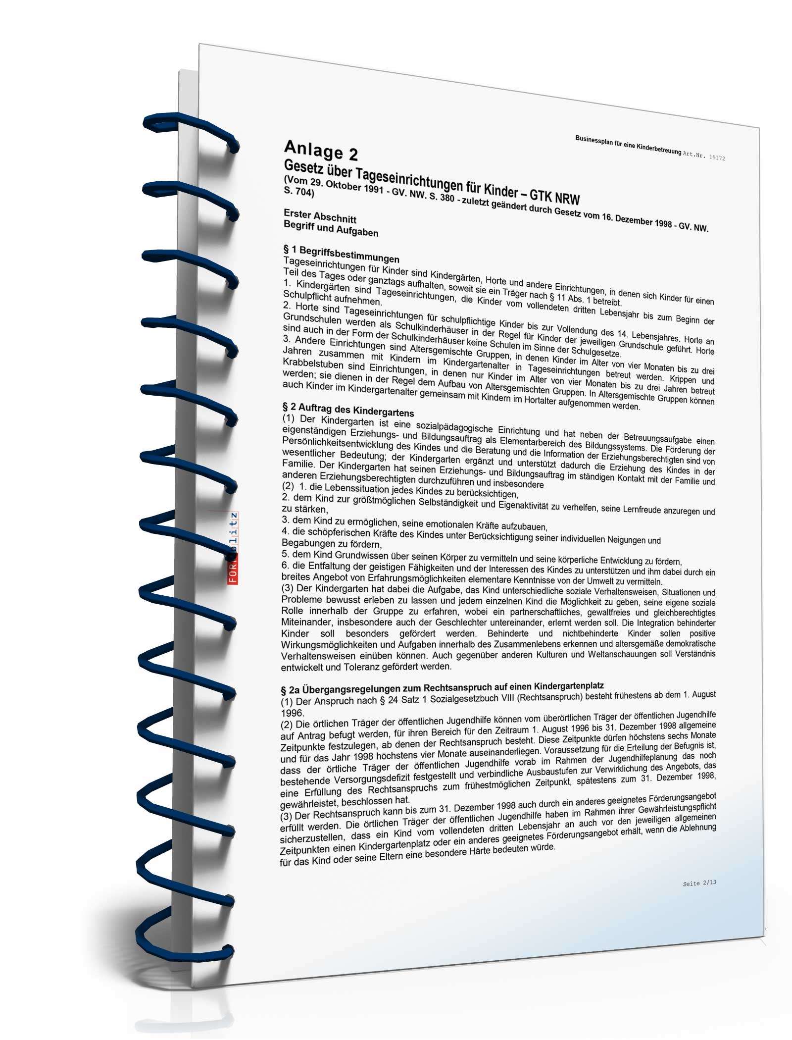 Businessplan Kinderbetreuung Excel. Seite: 3