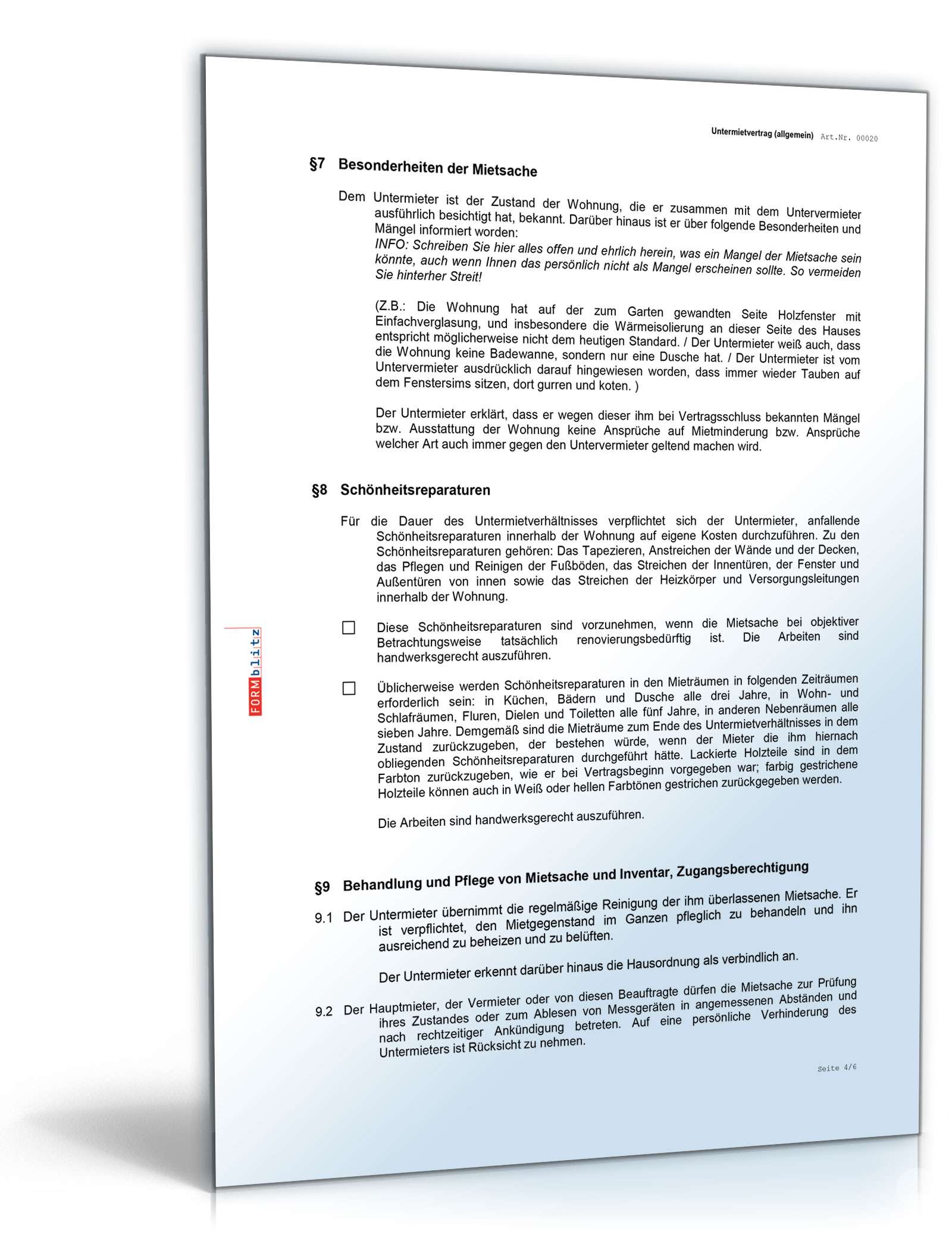 Erfolgreich untervermieten Excel. Seite: 5