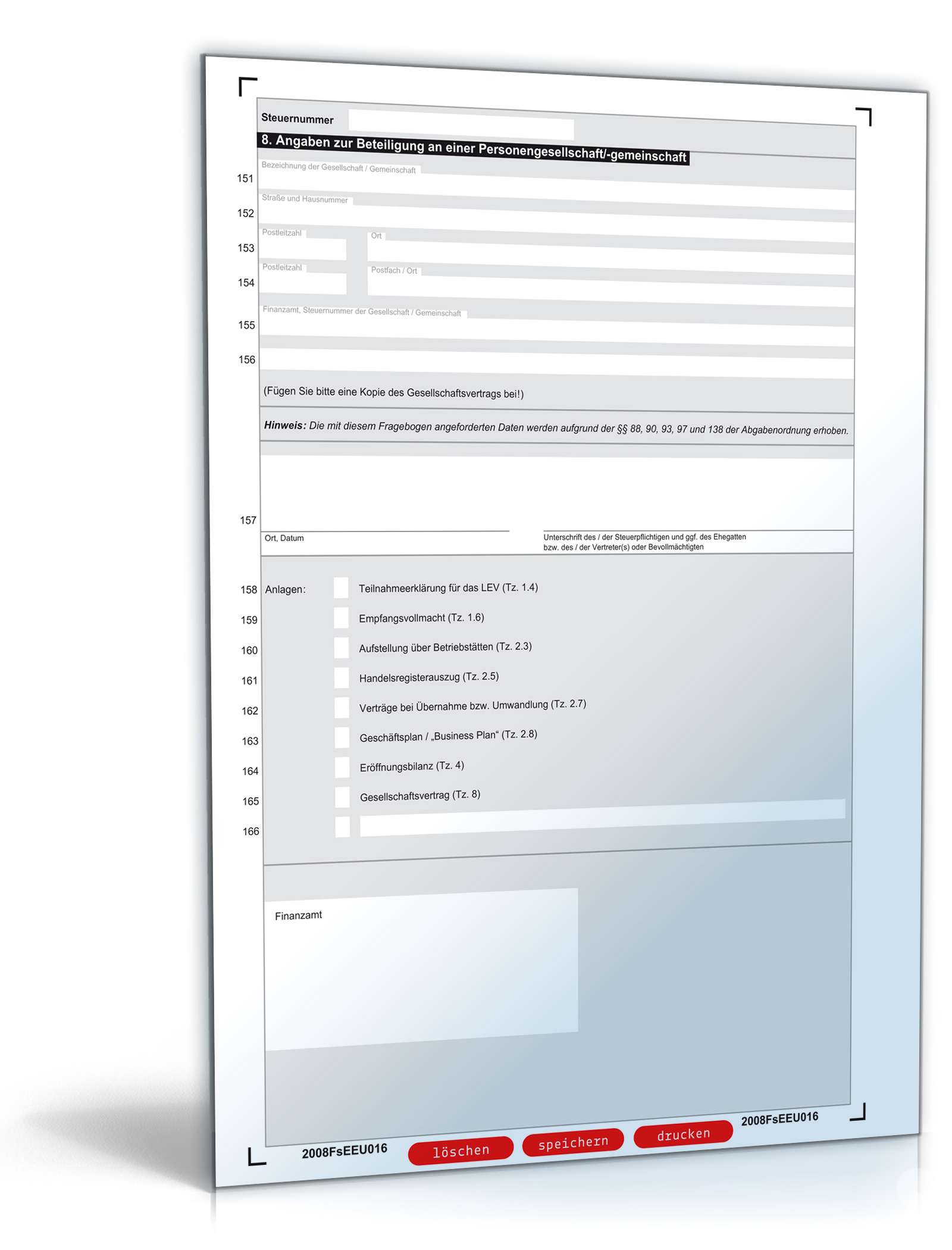 Fragebogen zur steuerlichen Erfassung 2008 PDF. Seite: 6