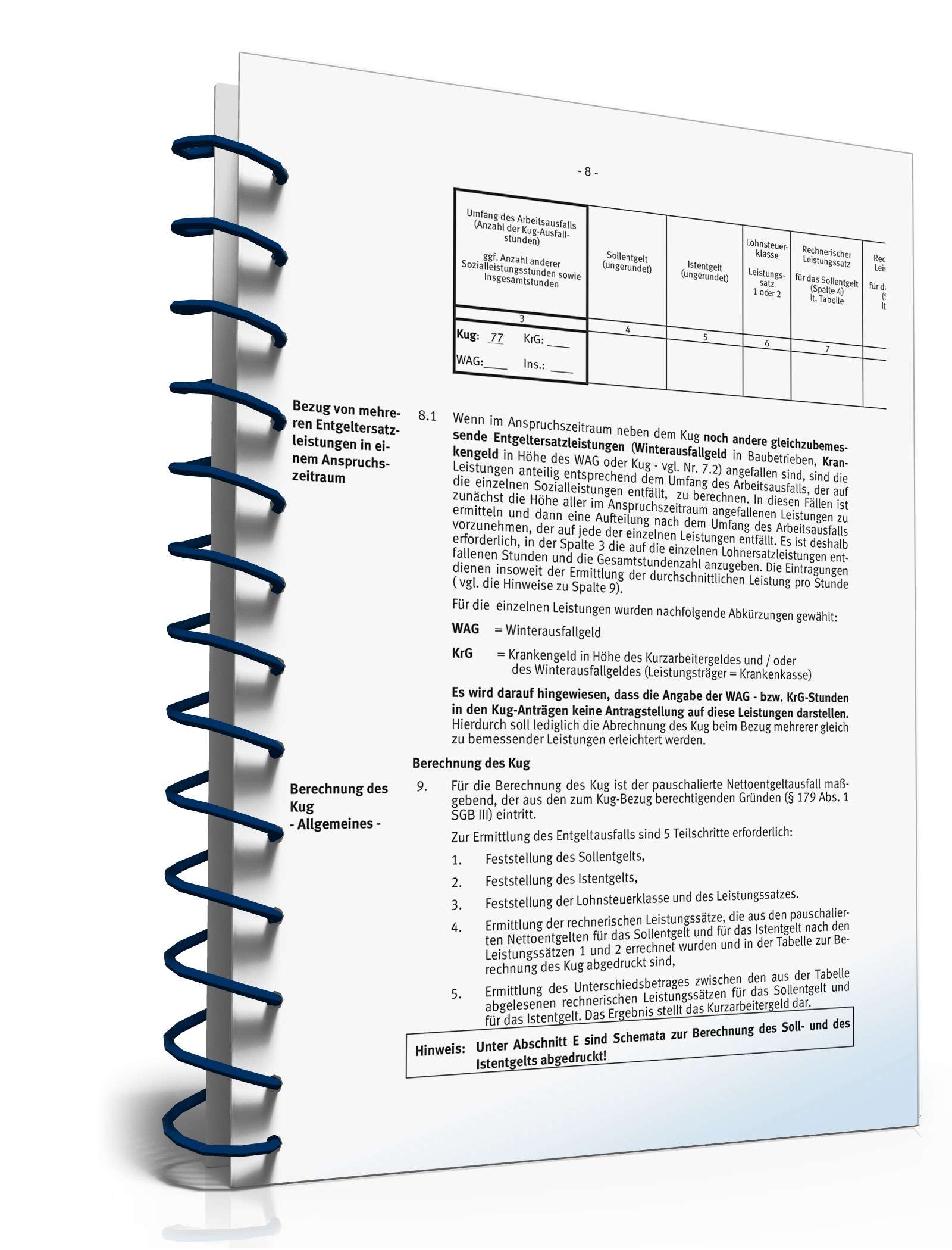 Hinweise zum Antrag Kurzarbeitergeld PDF. Seite: 8