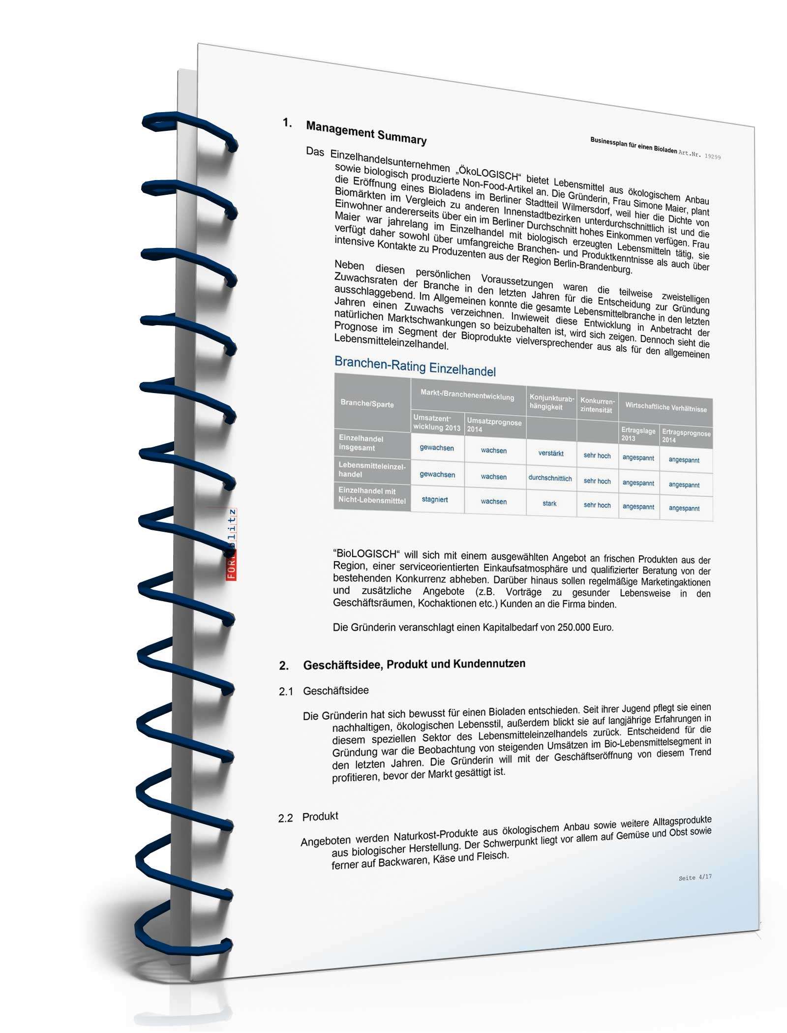 Businessplan Bioladen Excel. Seite: 7