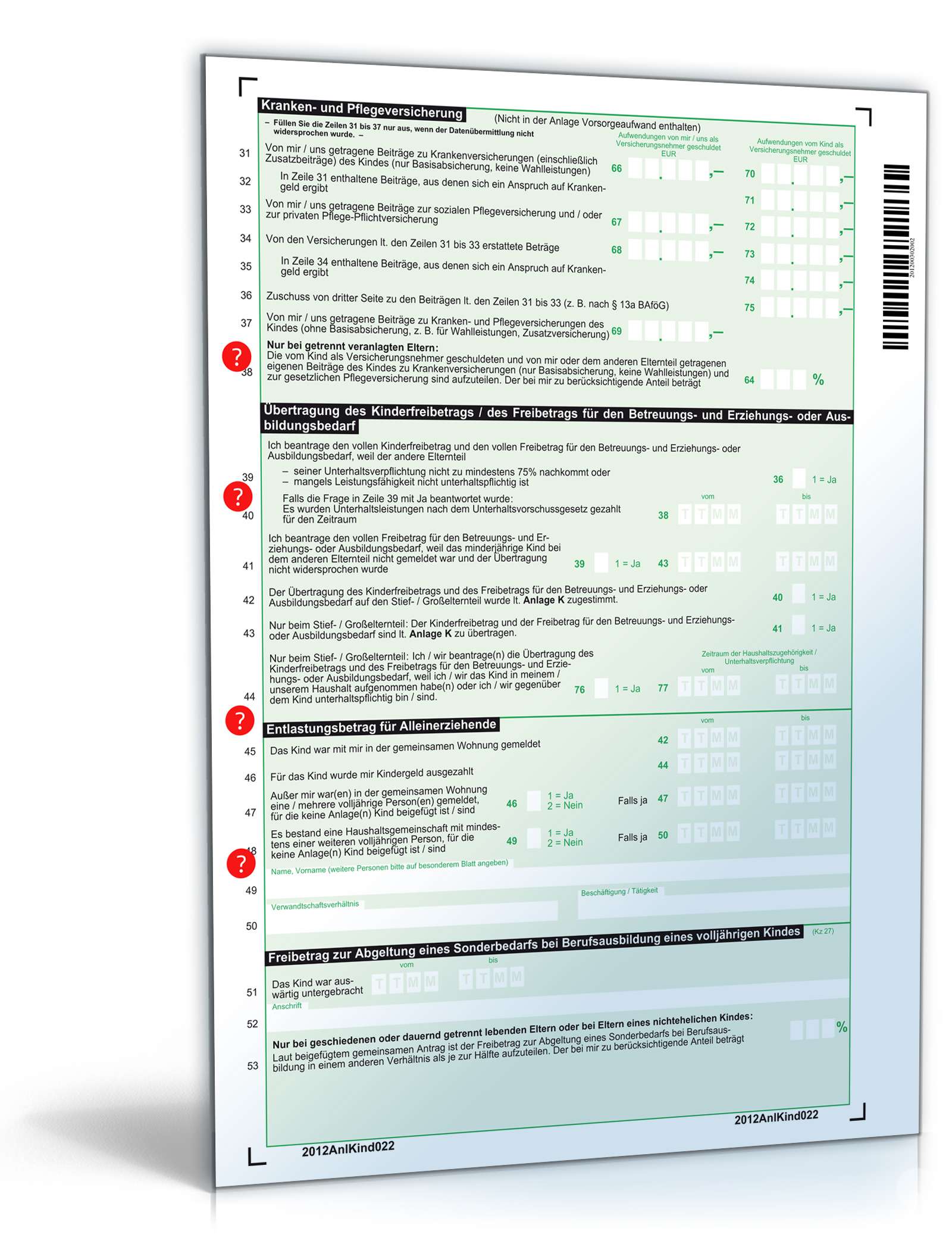 Anlage Kind 2012 PDF. Seite: 2