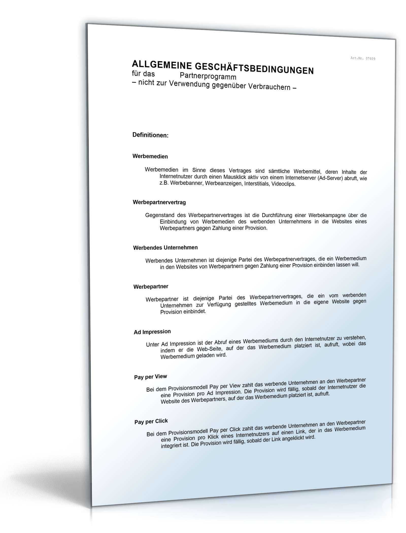 AGB Werbepartner-Netzwerk Word